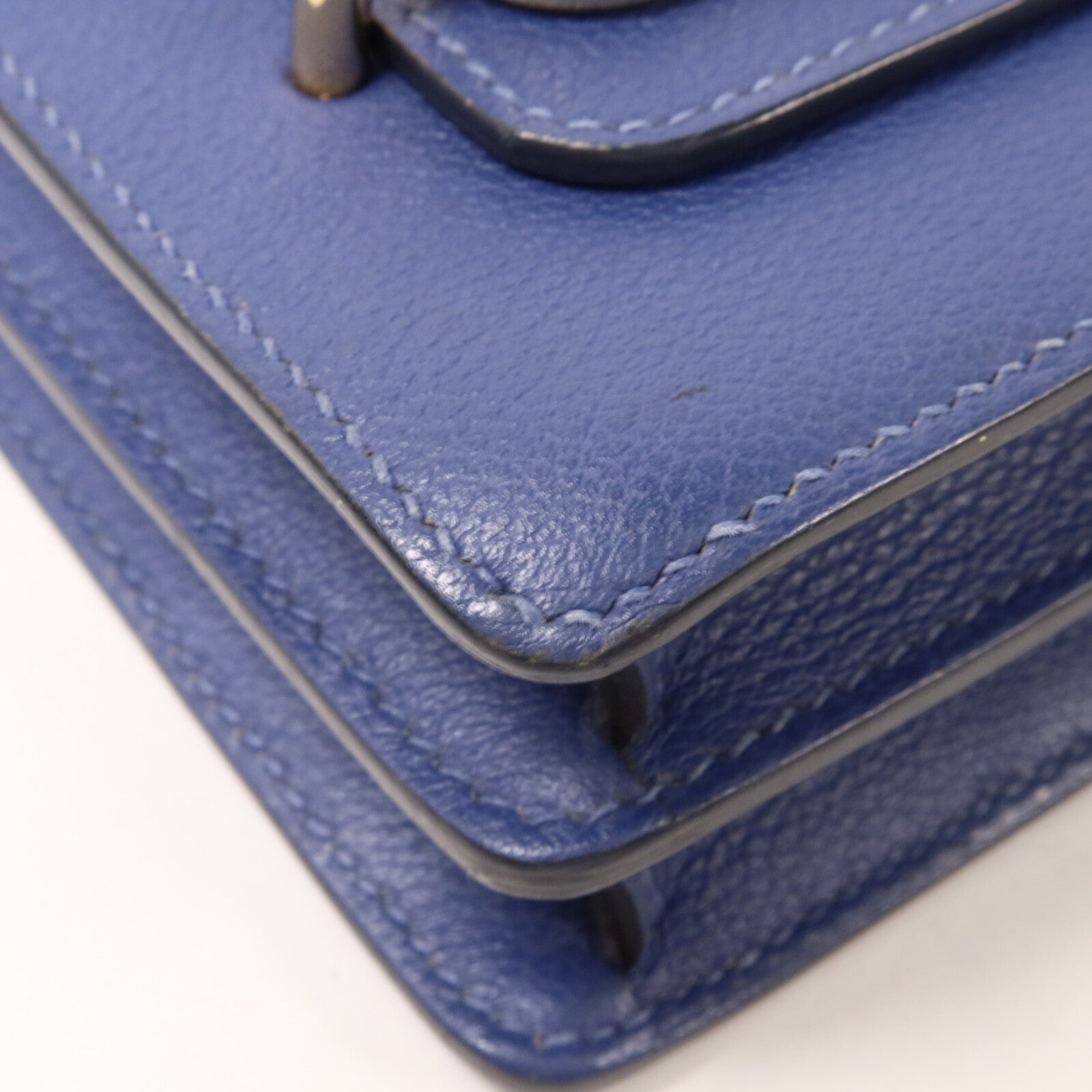 HERMES Evercolor皮革Roulis Mini肩背袋Bleu Brighton