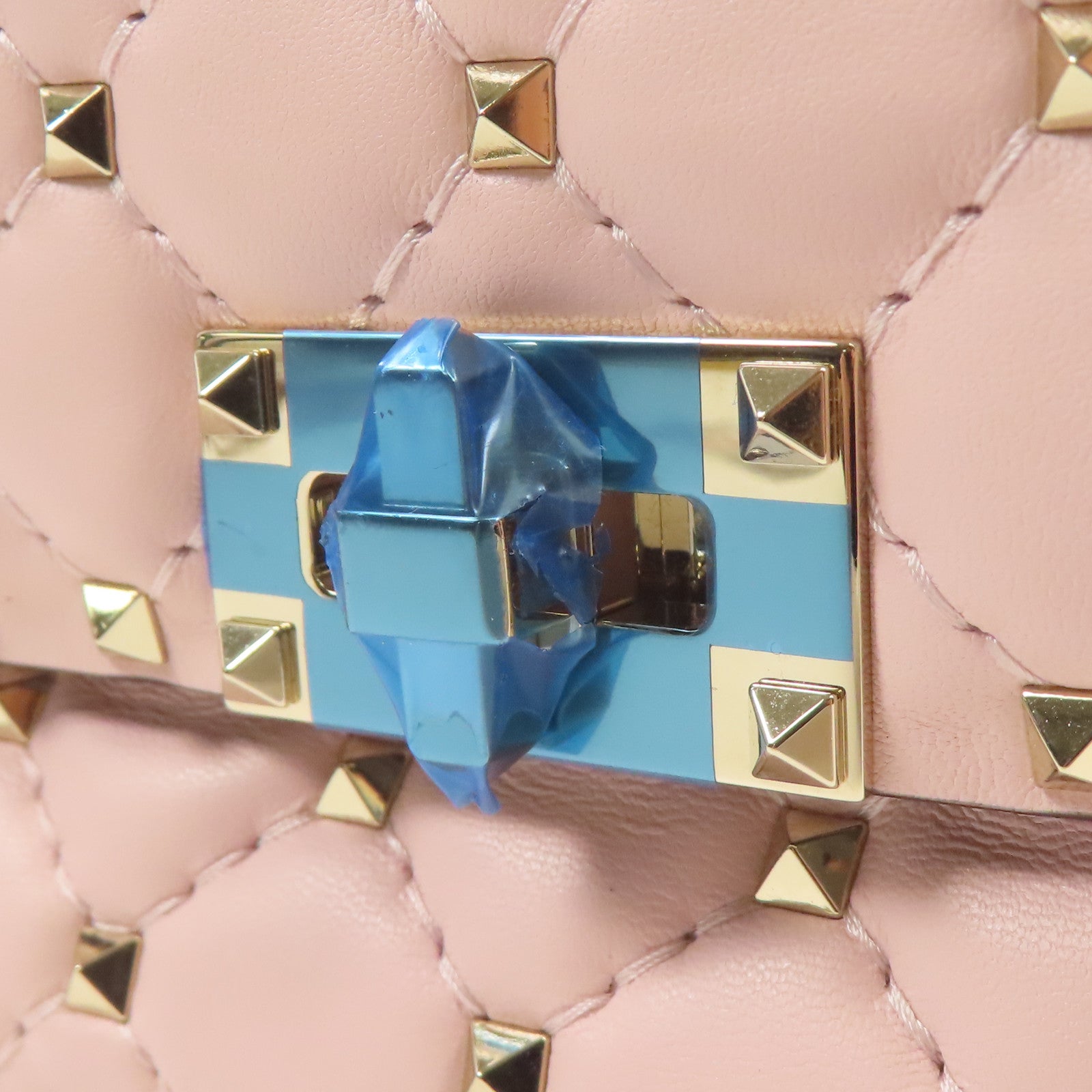 Valentino 皮革Rockstud Spike金扣鏈帶手挽肩背兩用袋