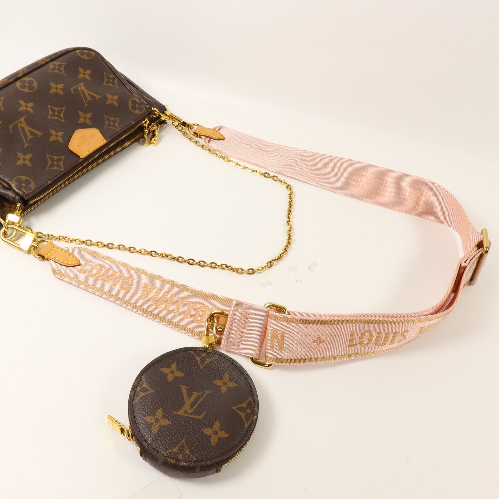 LOUIS VUITTON Monogram Multi Pochette Accessoires鏈帶手挽肩背兩用袋
