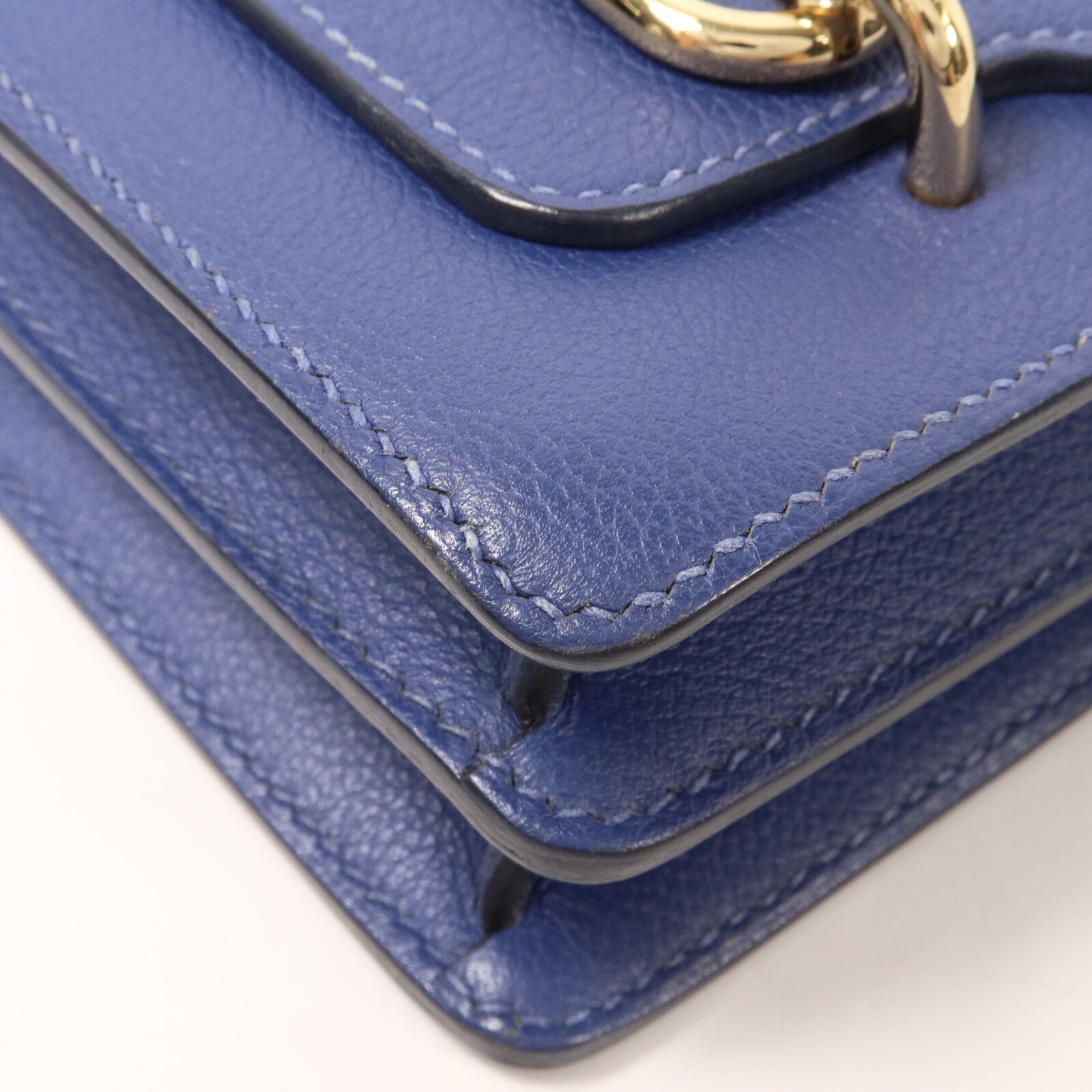 HERMES Evercolor皮革Roulis Mini肩背袋Bleu Brighton
