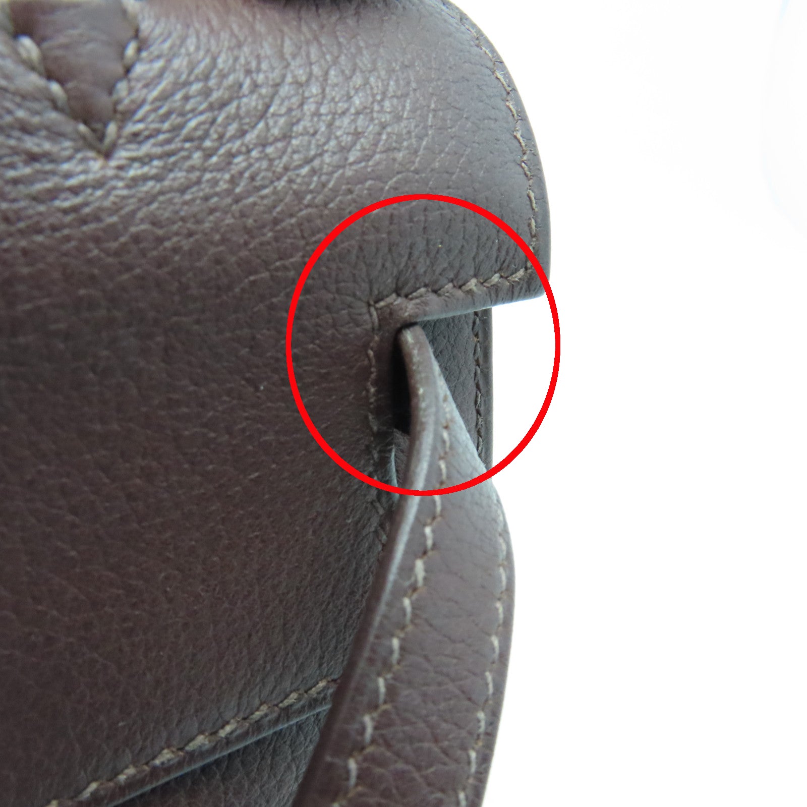 HERMES Evergrain皮革Kelly Pochette銀扣手拿包Havane啡色