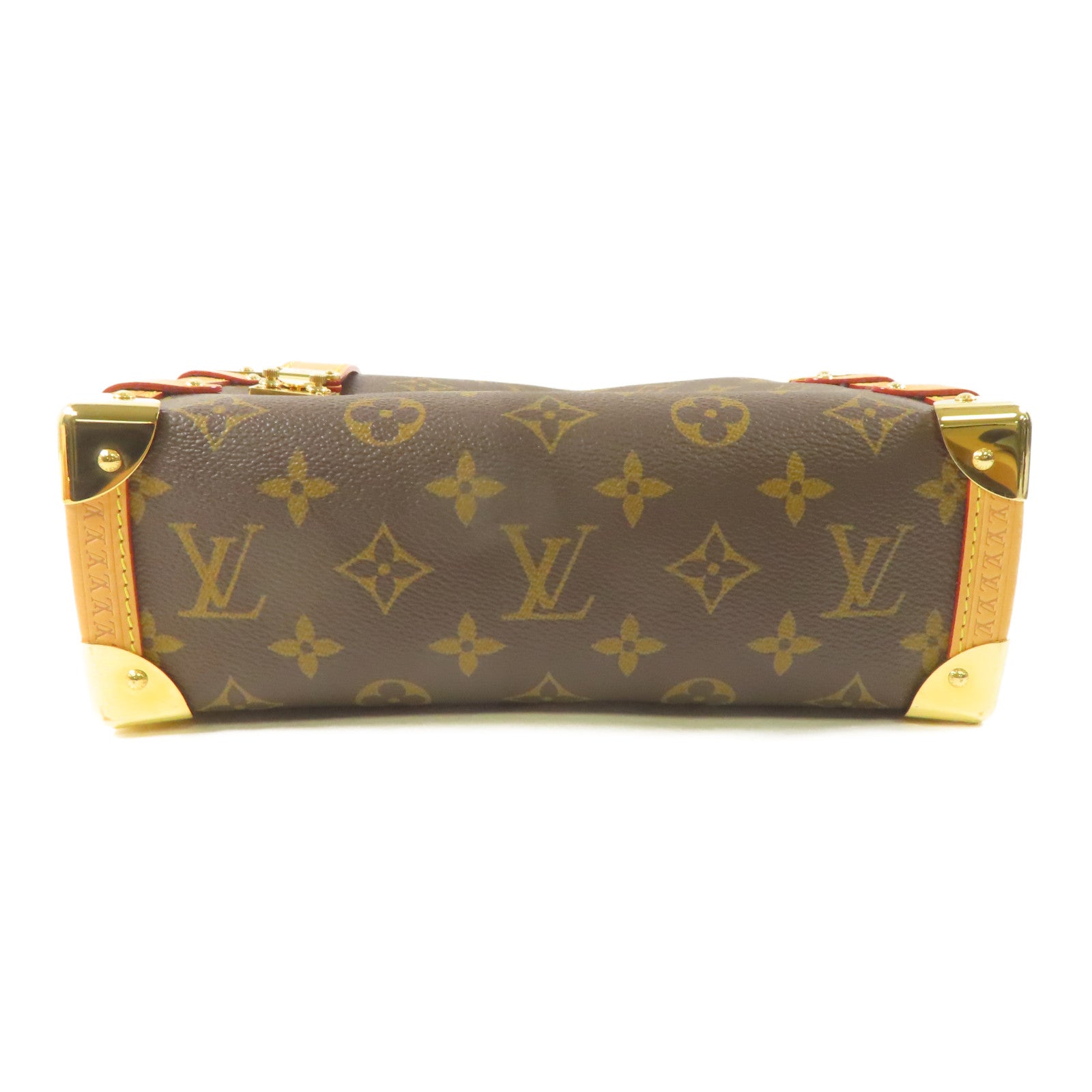 LOUIS VUITTON Monogram Side Trunk MM金扣手挽肩背兩用袋啡色