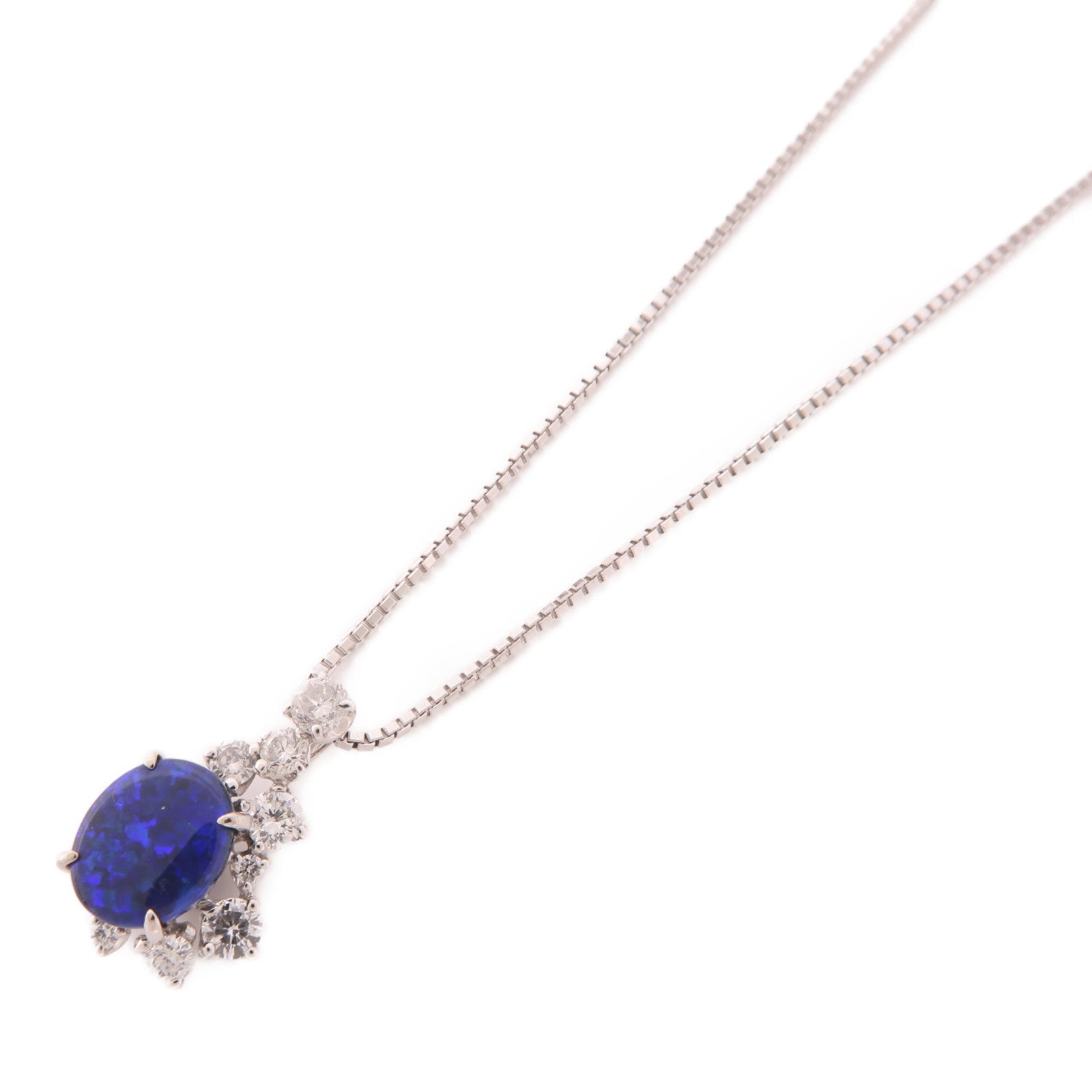 JEWELRY Black Opal/Diamond Necklace 18K White Gold