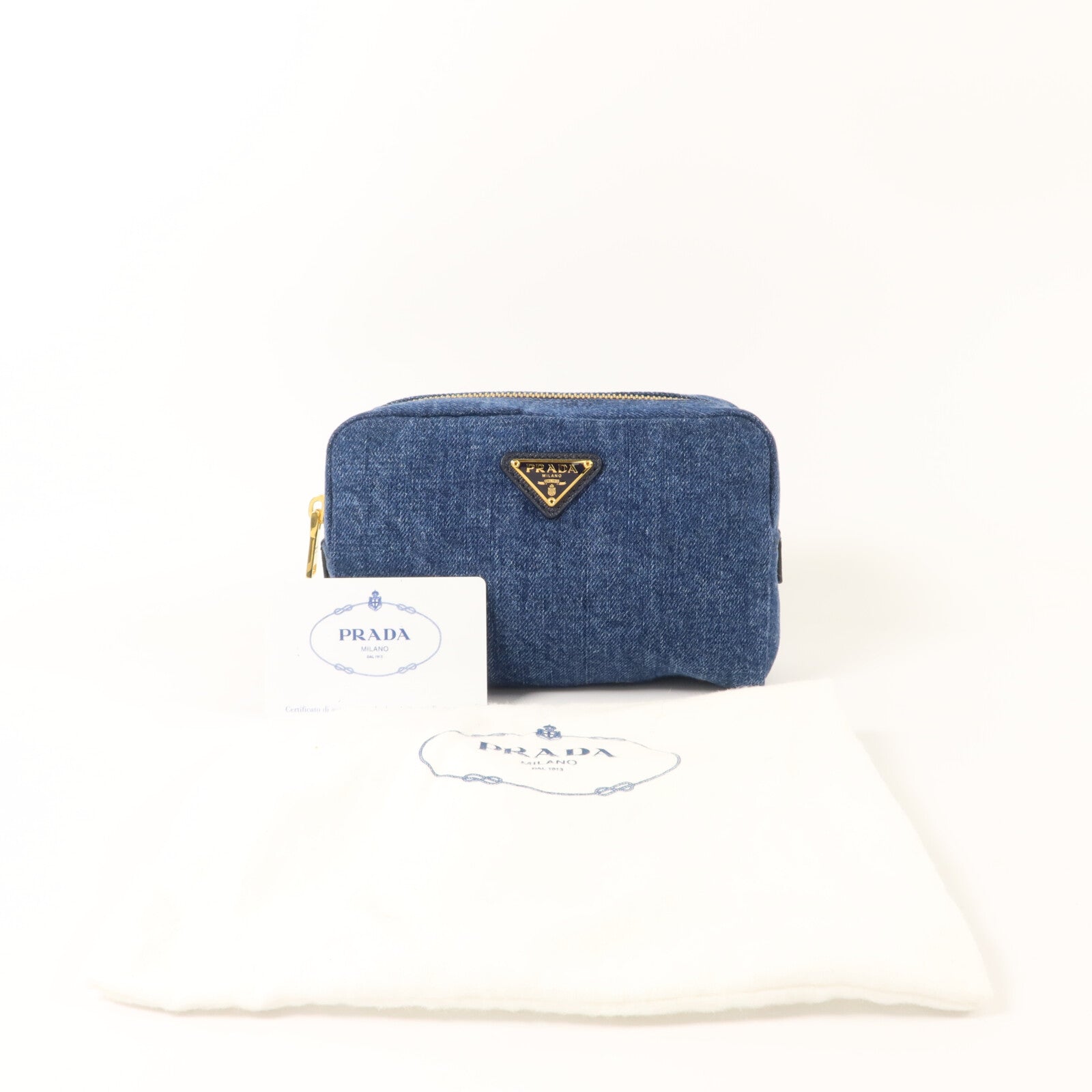 PRADA 牛仔布料Pouch小袋