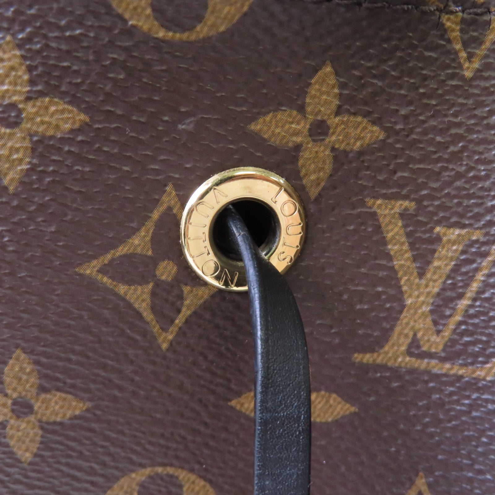 LOUIS VUITTON Monogram Neonoe MM Shoulder Bag金扣肩背袋啡色/黑色