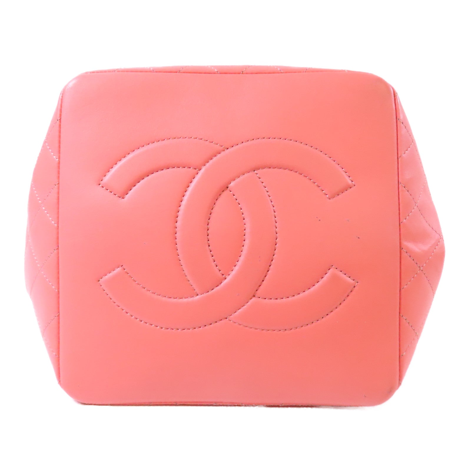 CHANEL 【激減優惠】菱格牛皮皮革Bucket Bag金扣鏈帶肩背袋粉紅色