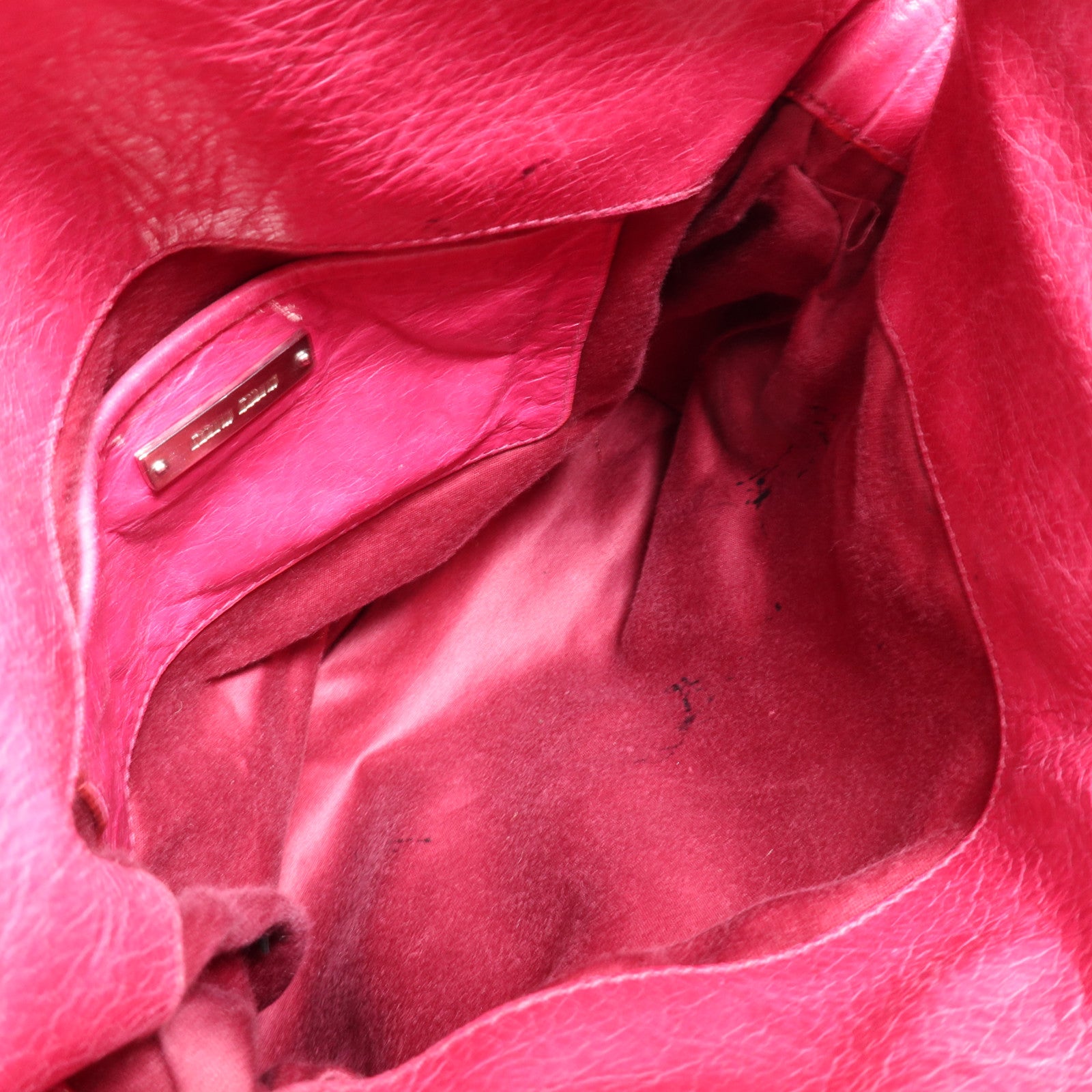 Miu Miu 牛皮皮革2 Way Shoulder銀扣手挽肩背兩用袋