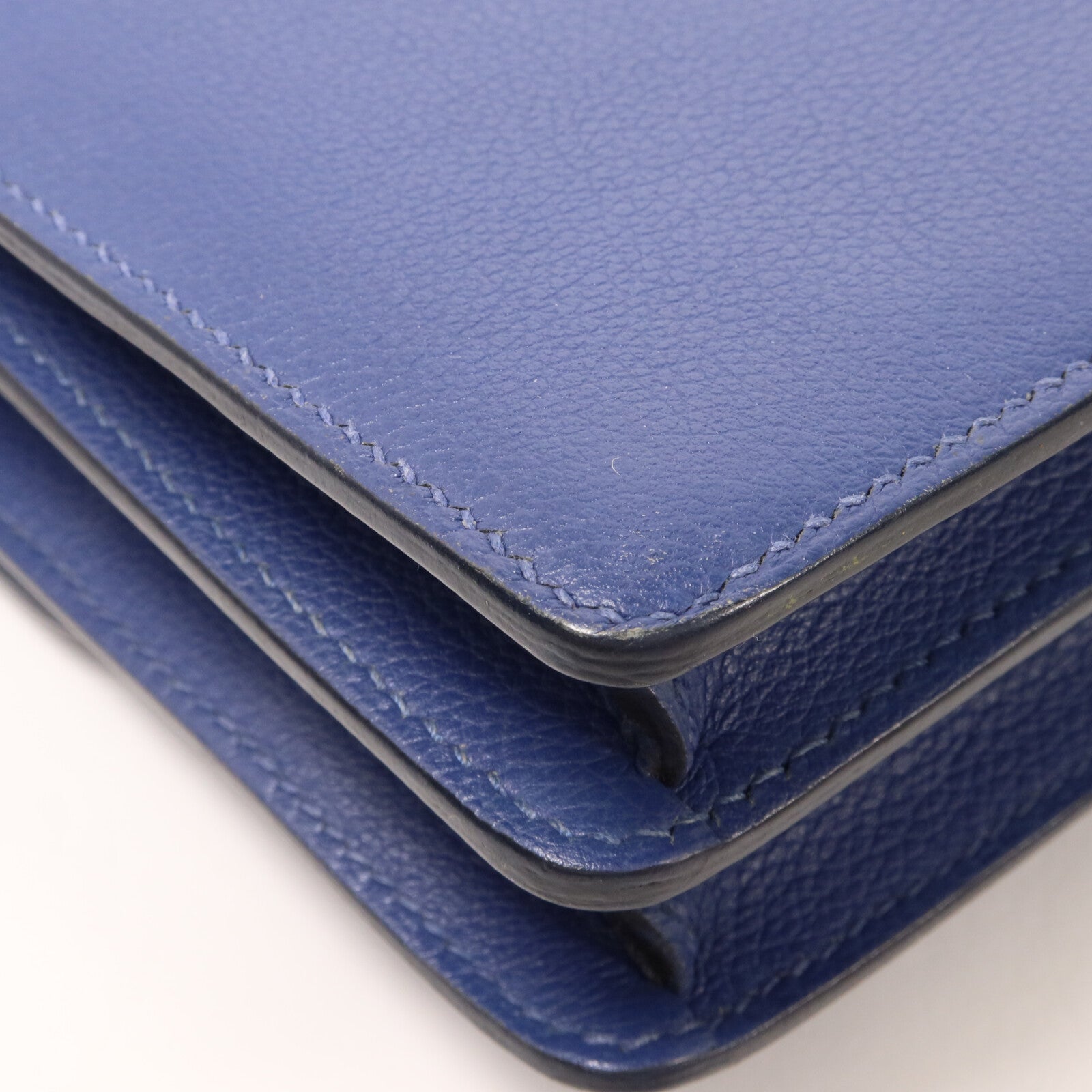 HERMES Evercolor皮革Roulis Mini肩背袋Bleu Brighton