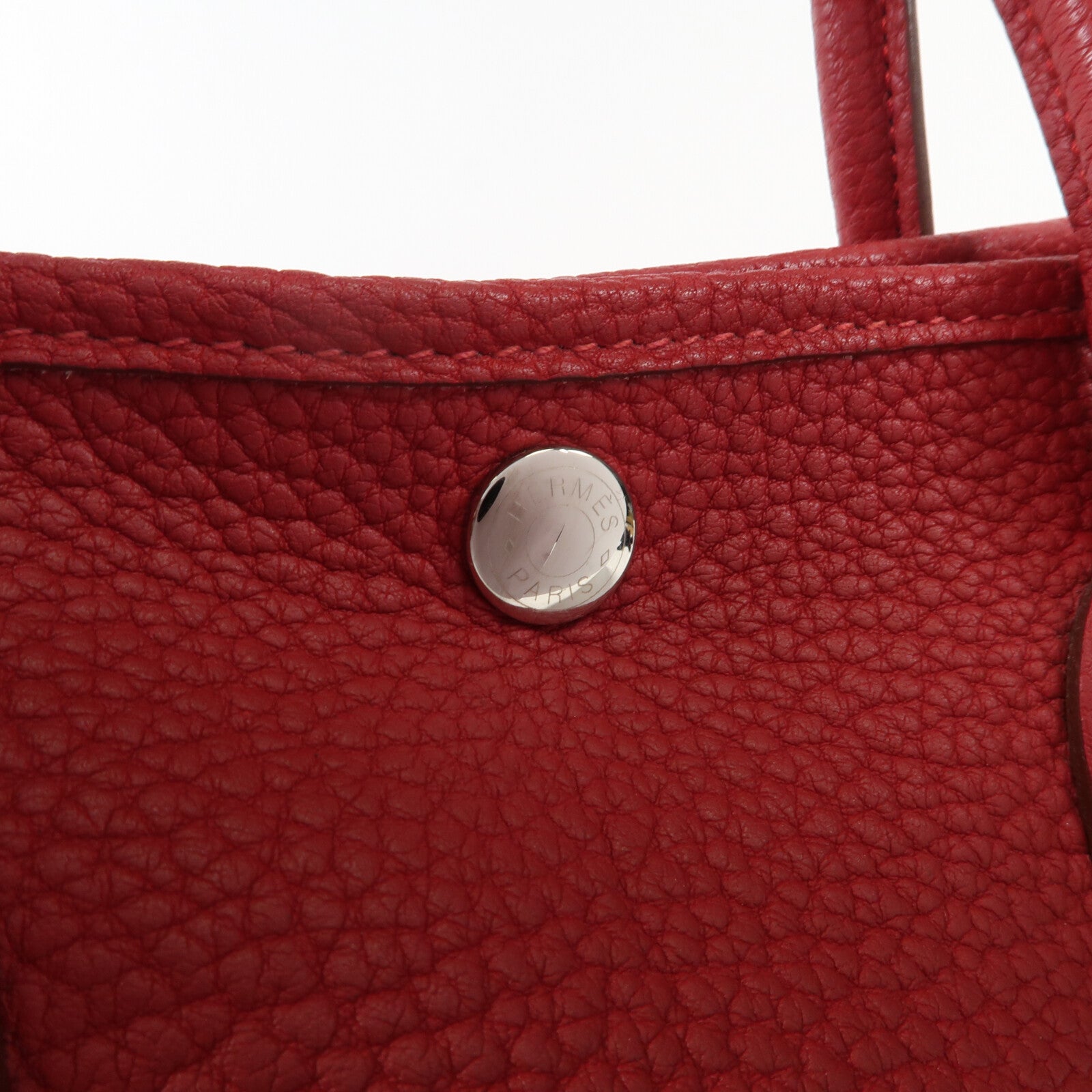 HERMES Negonda皮革Garden Party TPM銀扣手挽袋Bougainvillier