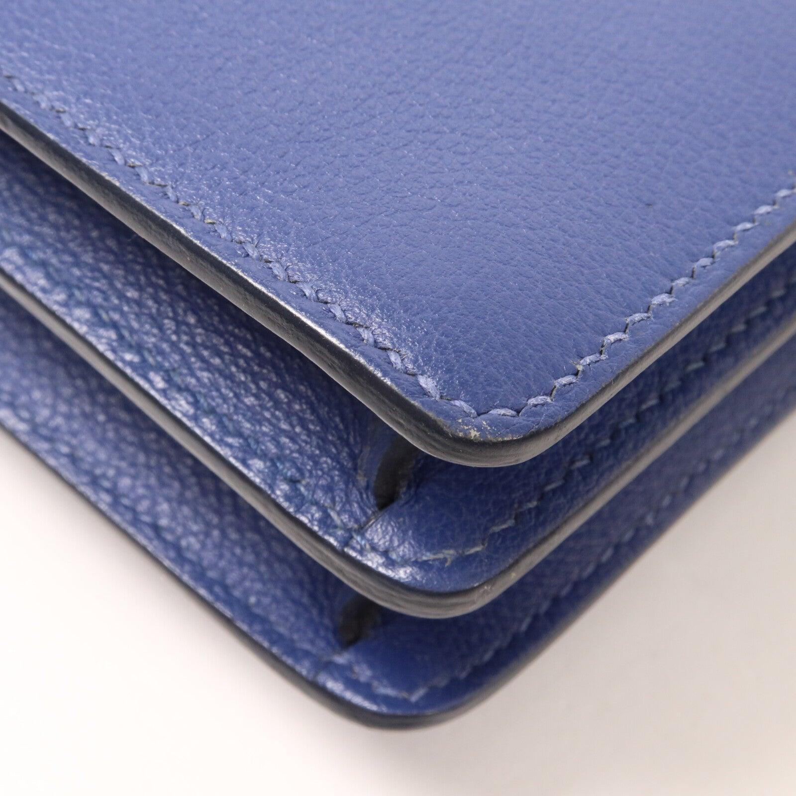 HERMES Evercolor皮革Roulis Mini肩背袋Bleu Brighton