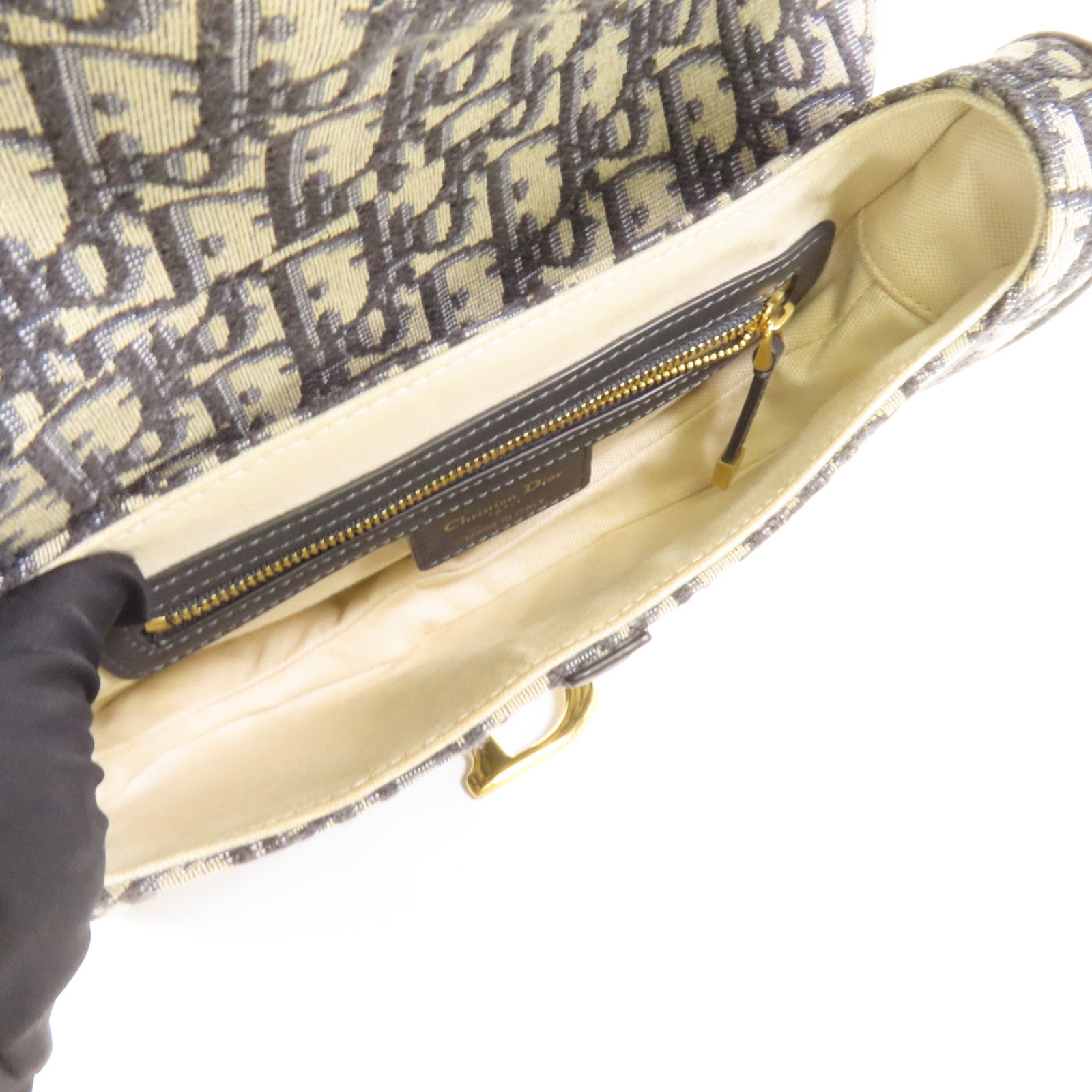 Dior 帆布Saddle金扣肩背袋