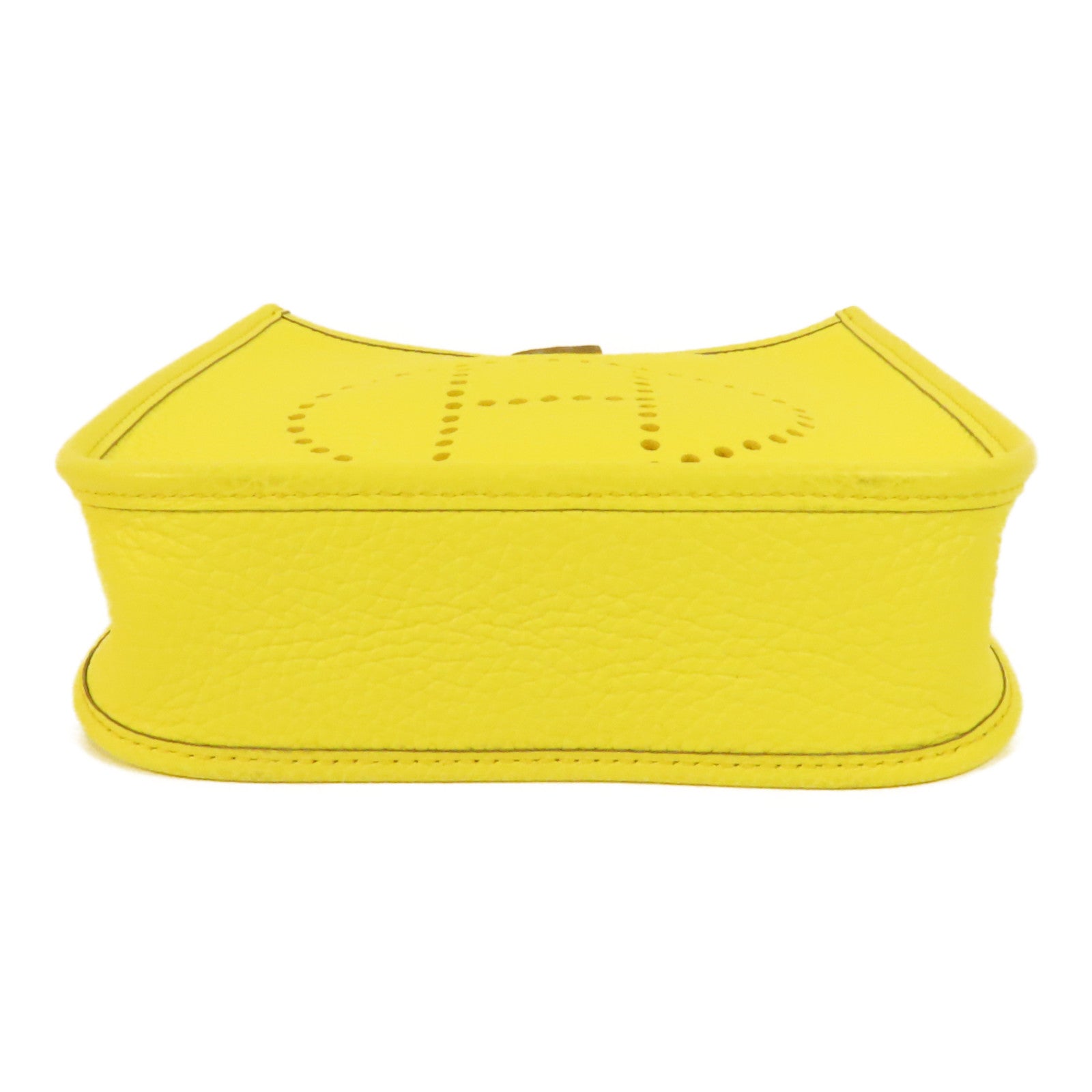 HERMES Clemence皮革Evelyne TPM銀扣肩背袋Limoncello