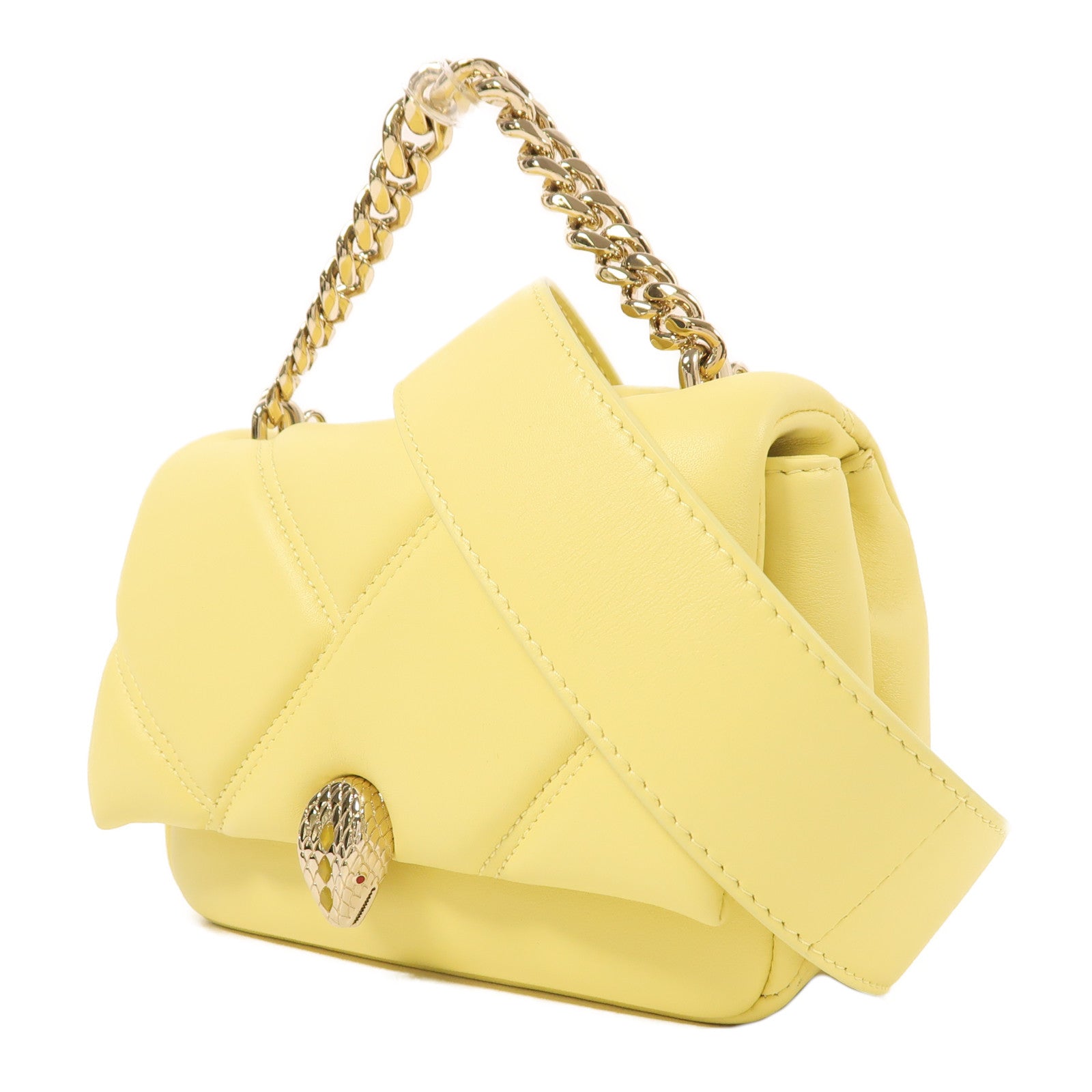 BVLGARI 牛皮皮革2 Way Shoulder金扣手挽肩背兩用袋