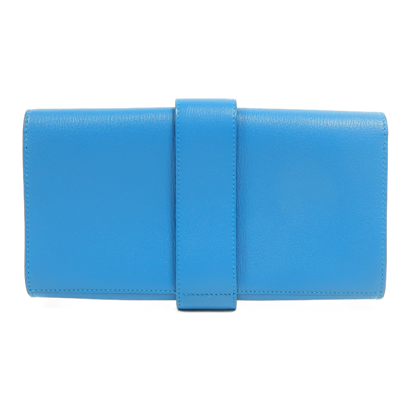 HERMES Chevre皮革Medor Clutch 23手拿包Bleu Izmir