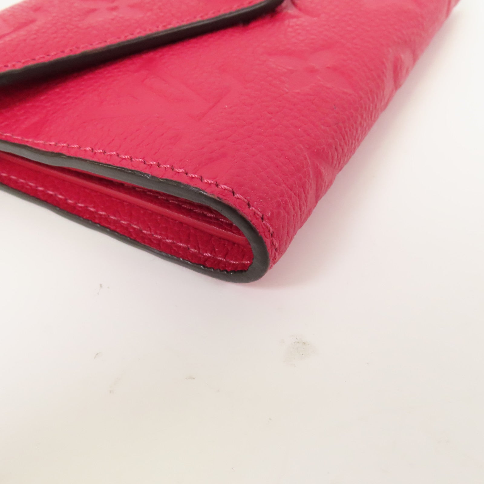 LOUIS VUITTON Monogram Empreinte Victorine Wallet金扣錢包桃紅色