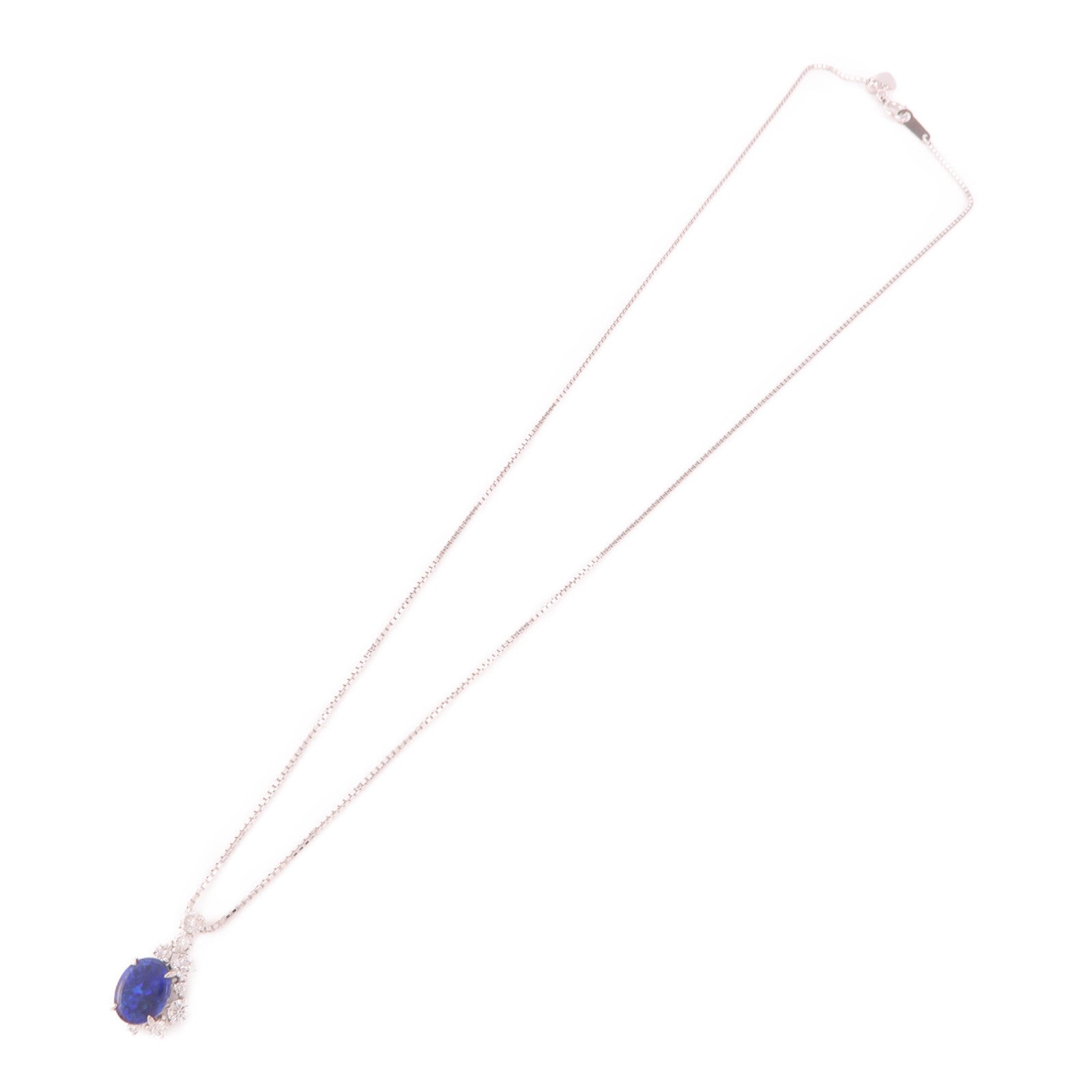 JEWELRY Black Opal/Diamond Necklace 18K White Gold