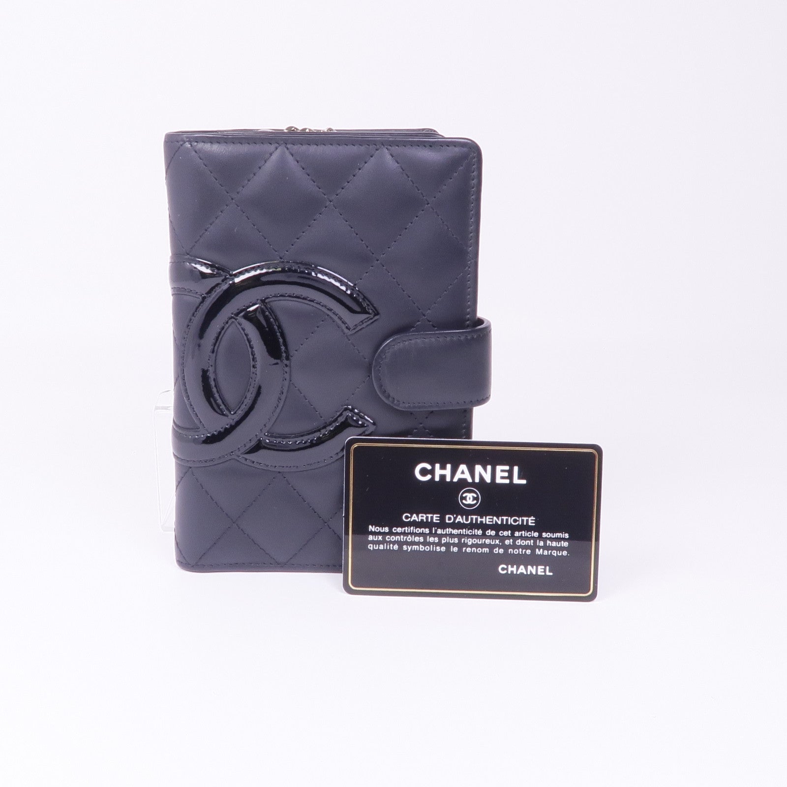 CHANEL 牛皮皮革Cambon Wallet銀扣錢包