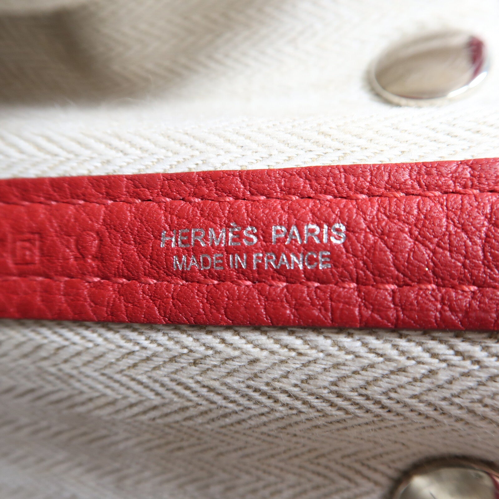 HERMES Negonda皮革Garden Party TPM銀扣手挽袋Bougainvillier