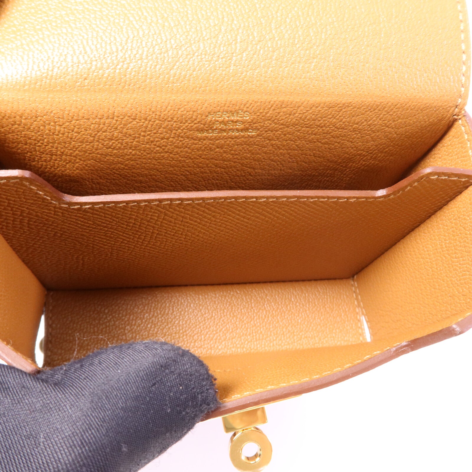 HERMES Epsom皮革Pochette Kelly Multipocket金扣肩背袋