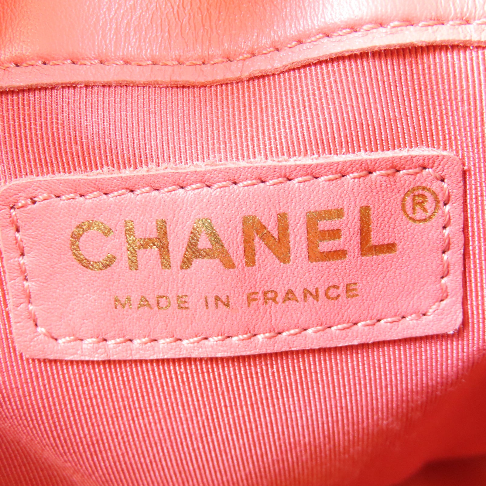 CHANEL 【激減優惠】菱格牛皮皮革Bucket Bag金扣鏈帶肩背袋粉紅色