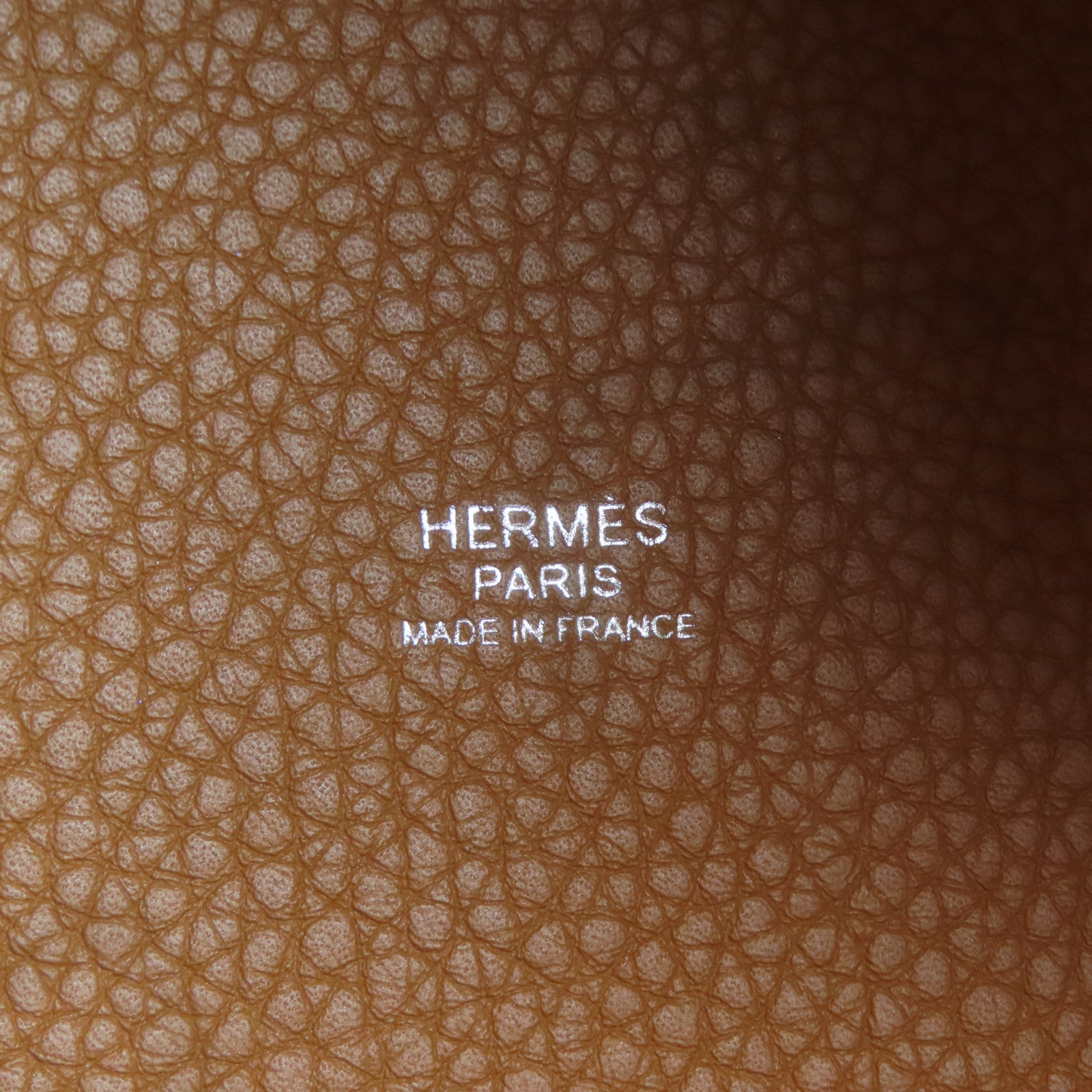 HERMES PHW Picotin PM Handbag Togo Leather Brown