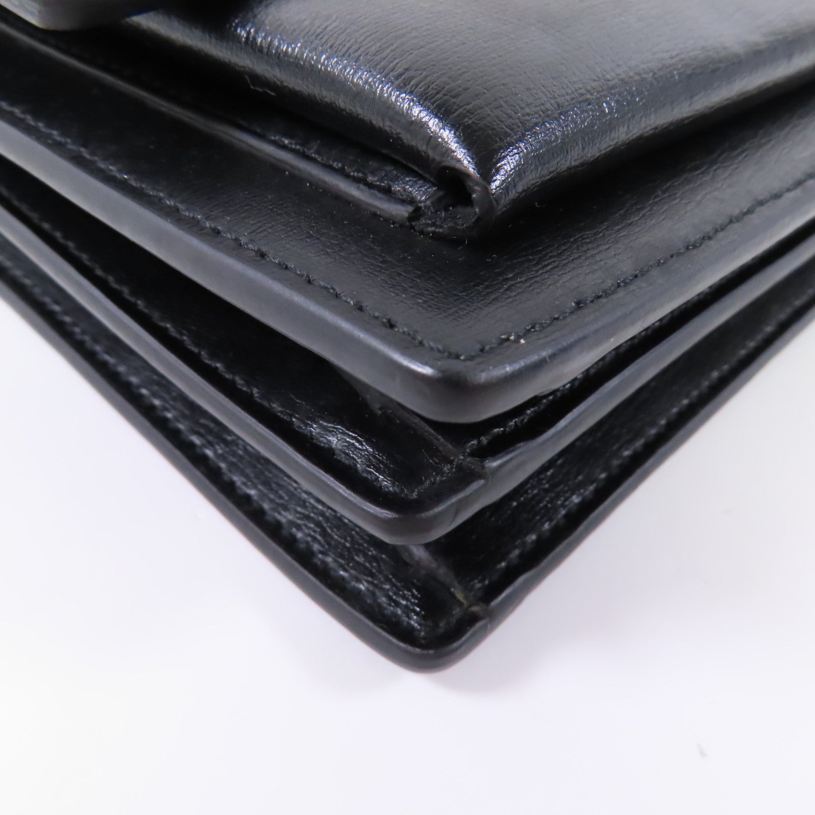 SAINT LAURENT 牛皮皮革Shoulder Bag金扣鏈帶肩背袋