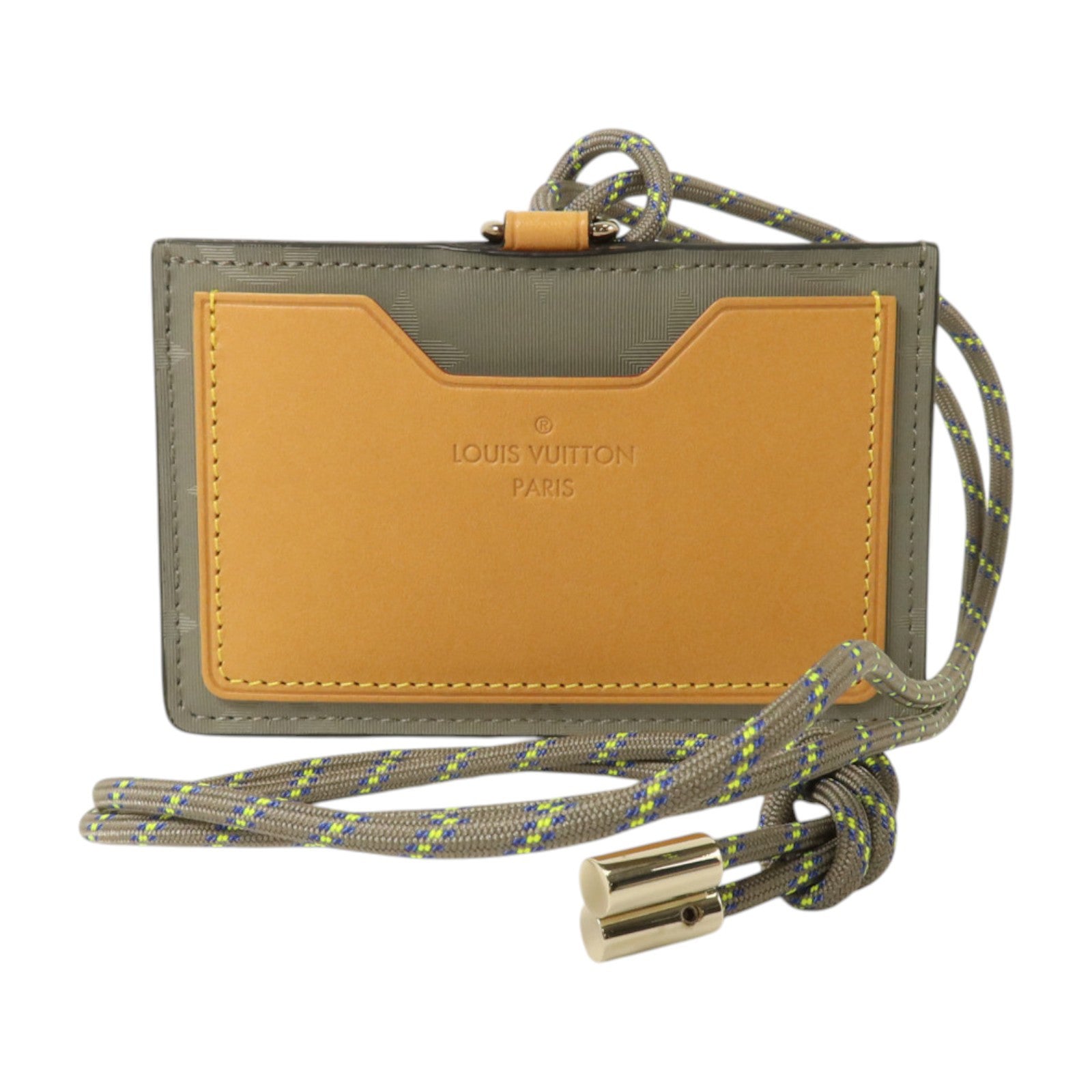 LOUIS VUITTON Monogram Titanium Cosmos Id Holder Necklace Card Wallet卡片套