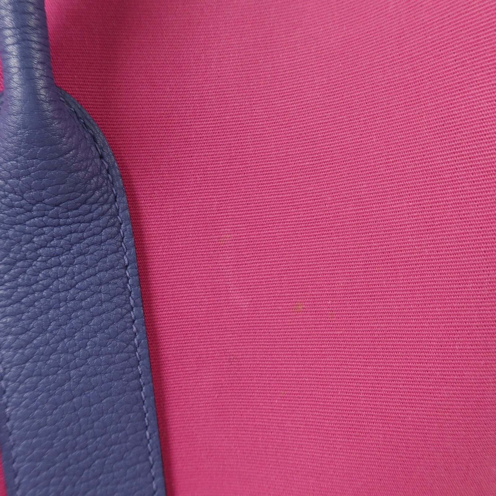 HERMES Negonda皮革/帆布GardenParty PM手挽袋Magnolia/Bleu Brighton