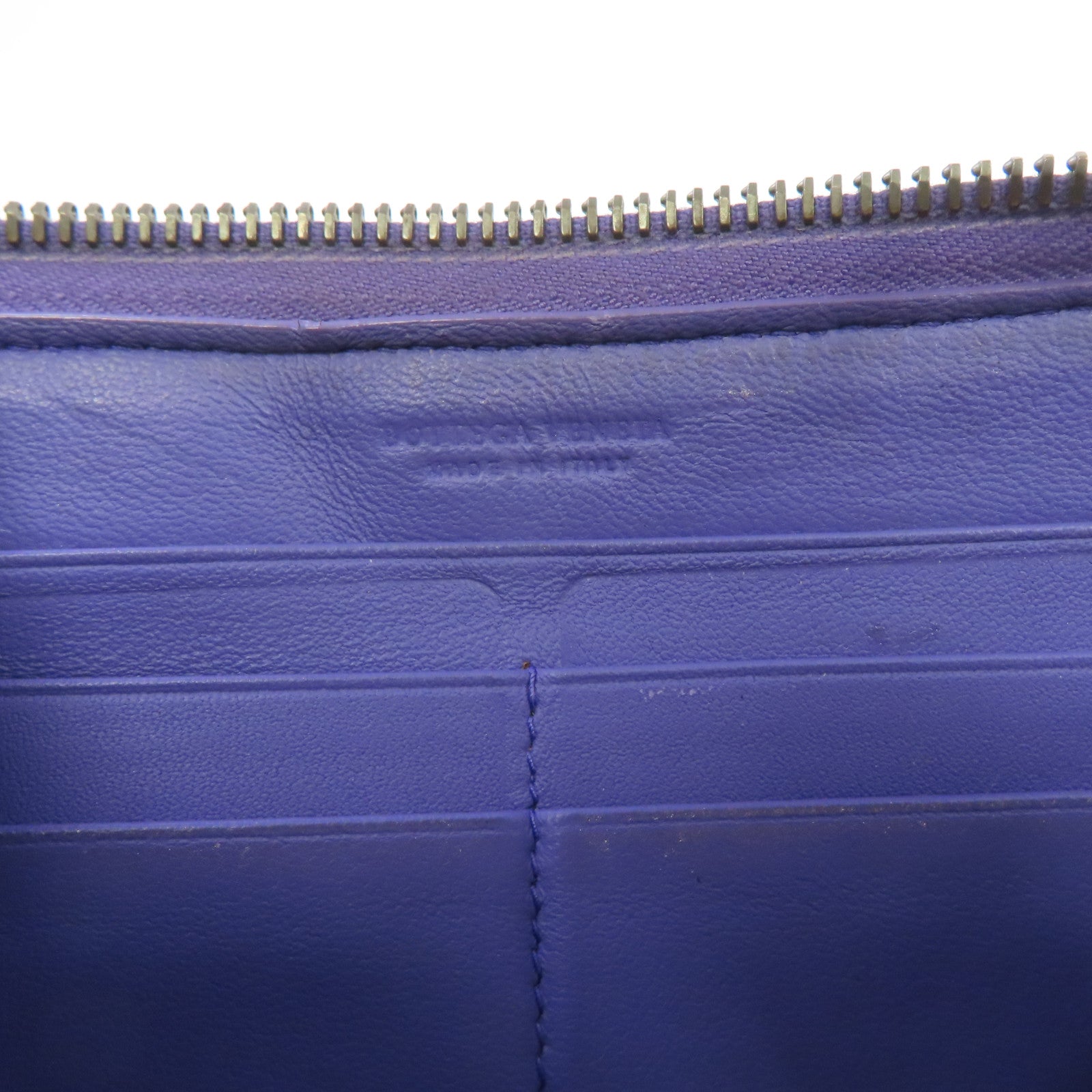 BOTTEGA VENETA 【激減優惠】織紋皮革Zipper Long Wallet拉鏈長錢包紫色