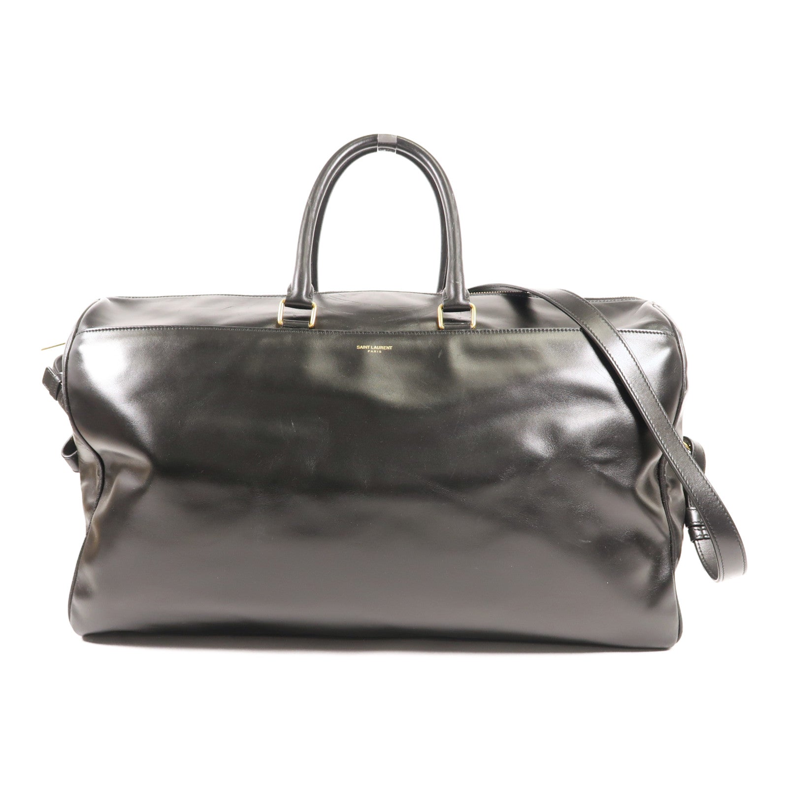 SAINT LAURENT 皮革Boston Bag金扣手挽肩背兩用袋