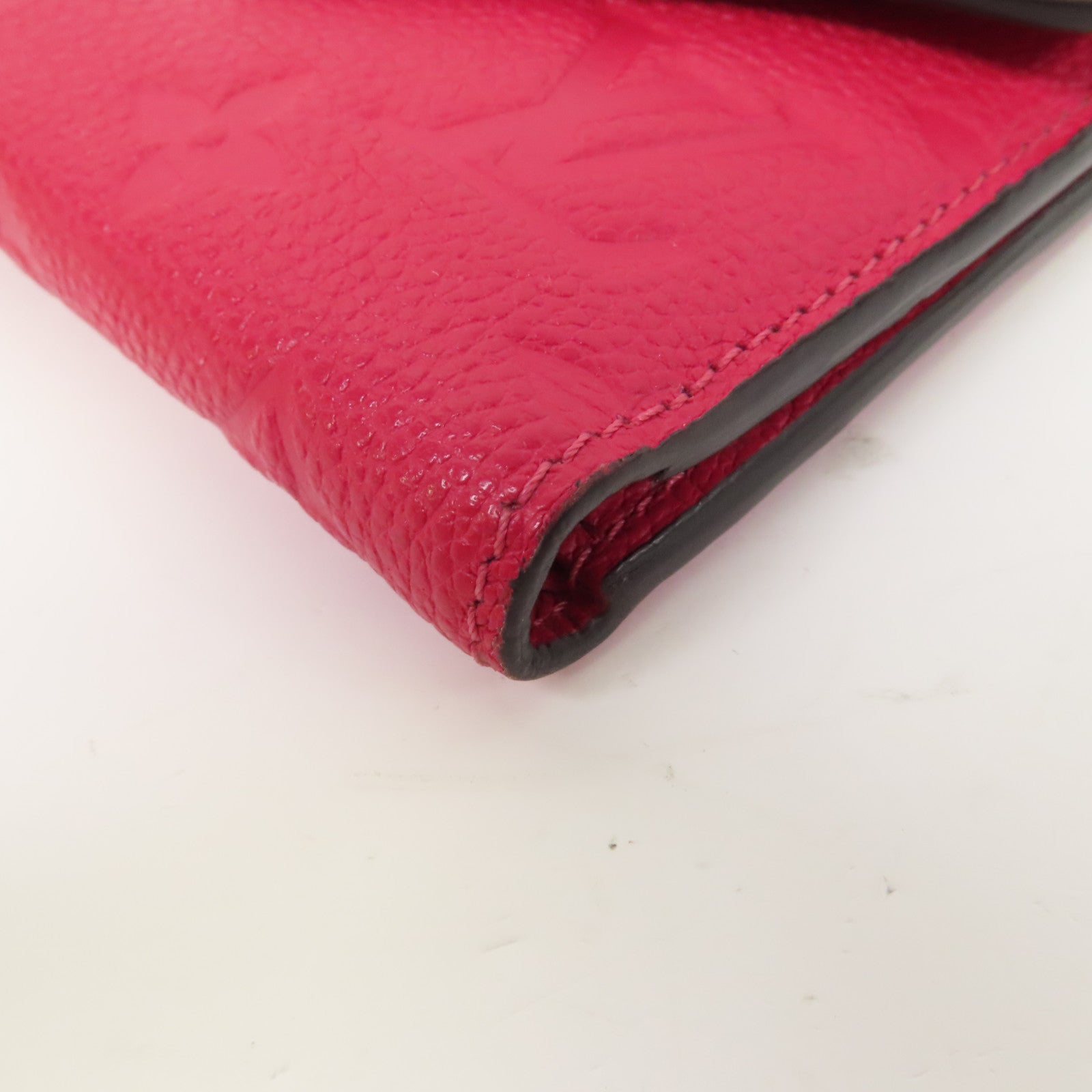 LOUIS VUITTON Monogram Empreinte Victorine Wallet金扣錢包桃紅色