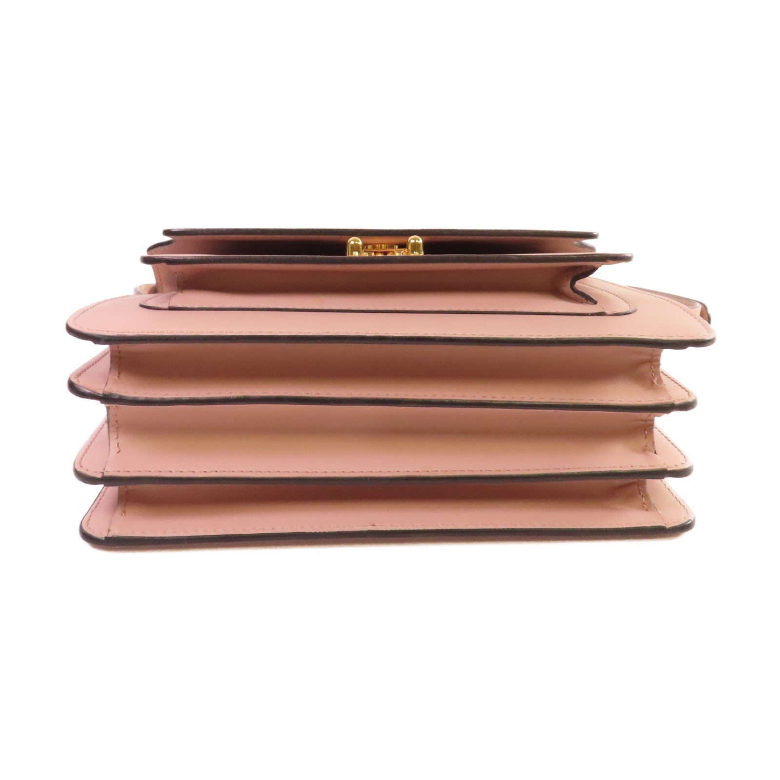 MARNI 牛皮皮革Shoulder Bag金扣肩背袋粉紅色