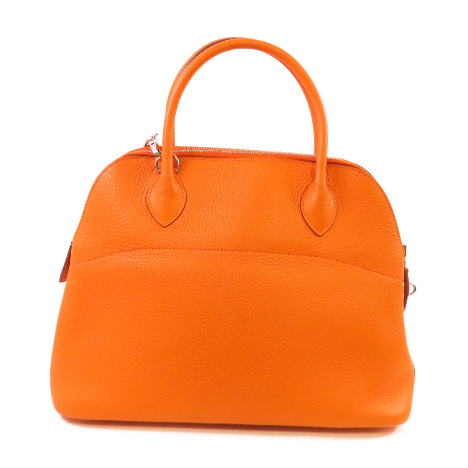 HERMES PHW Bolide 31 Handbag Shoulder Bag Clemence Leather Orange