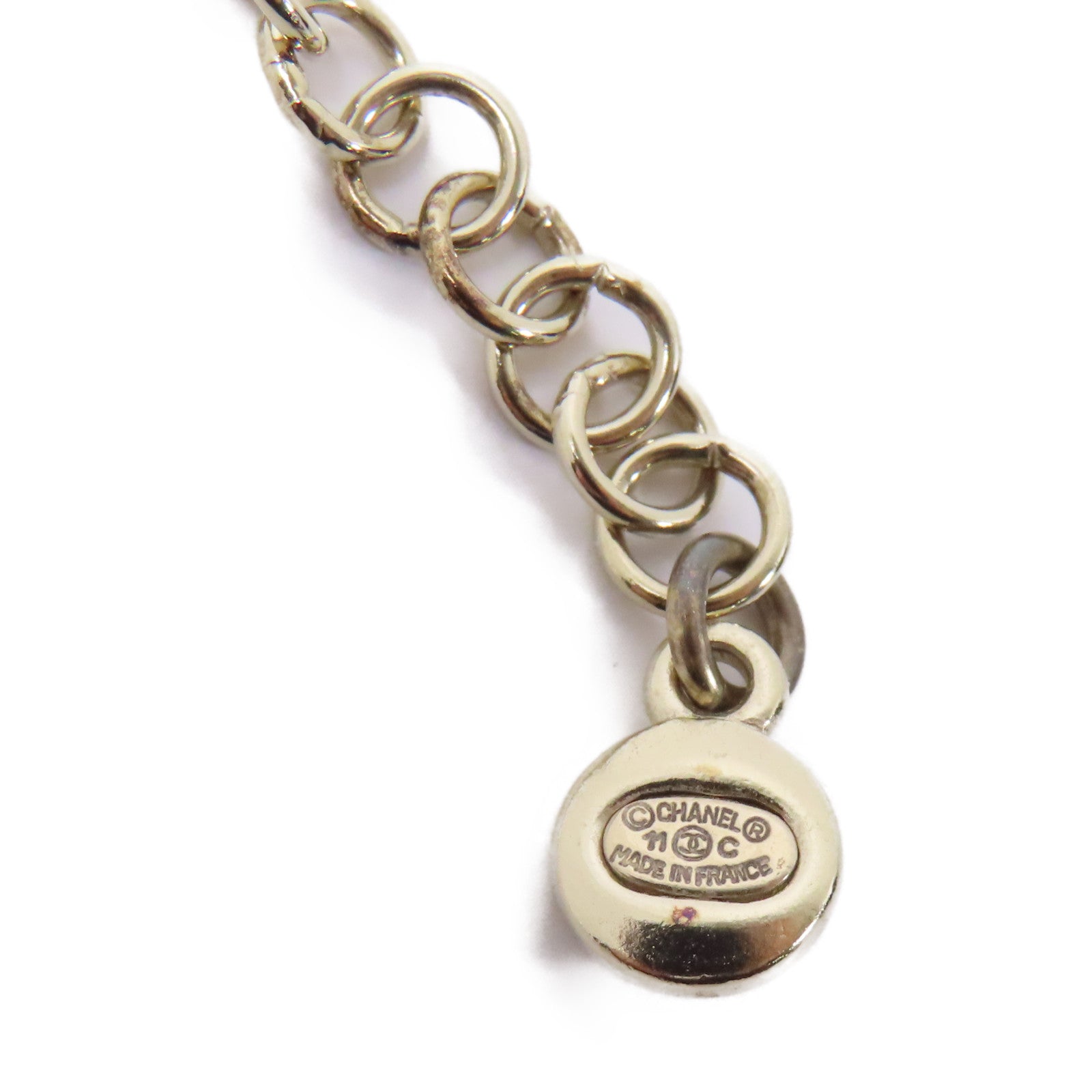 CHANEL 金屬/PVC Necklace項鍊金色/白色