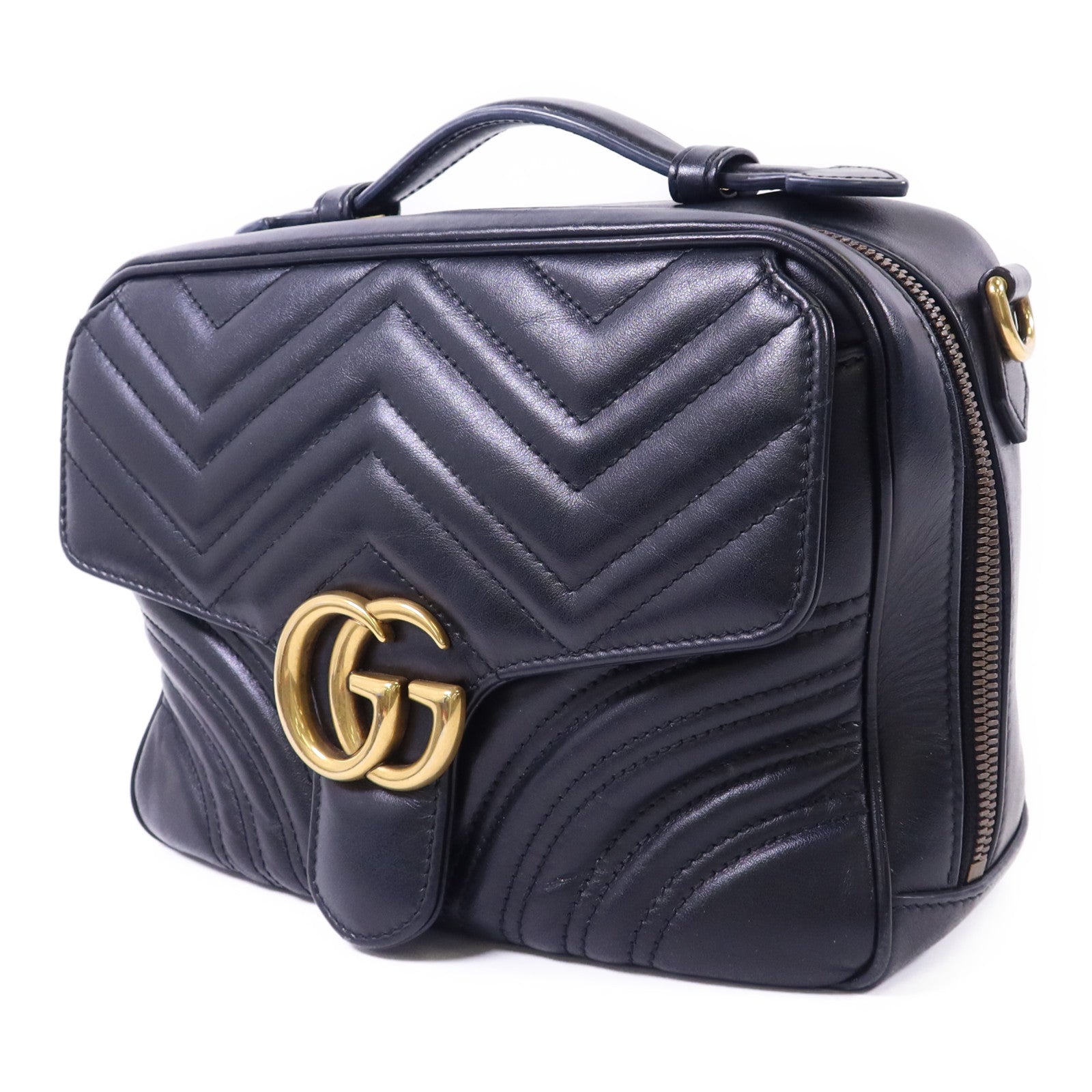 GUCCI 牛皮皮革GG Marmont金扣手挽肩背兩用袋