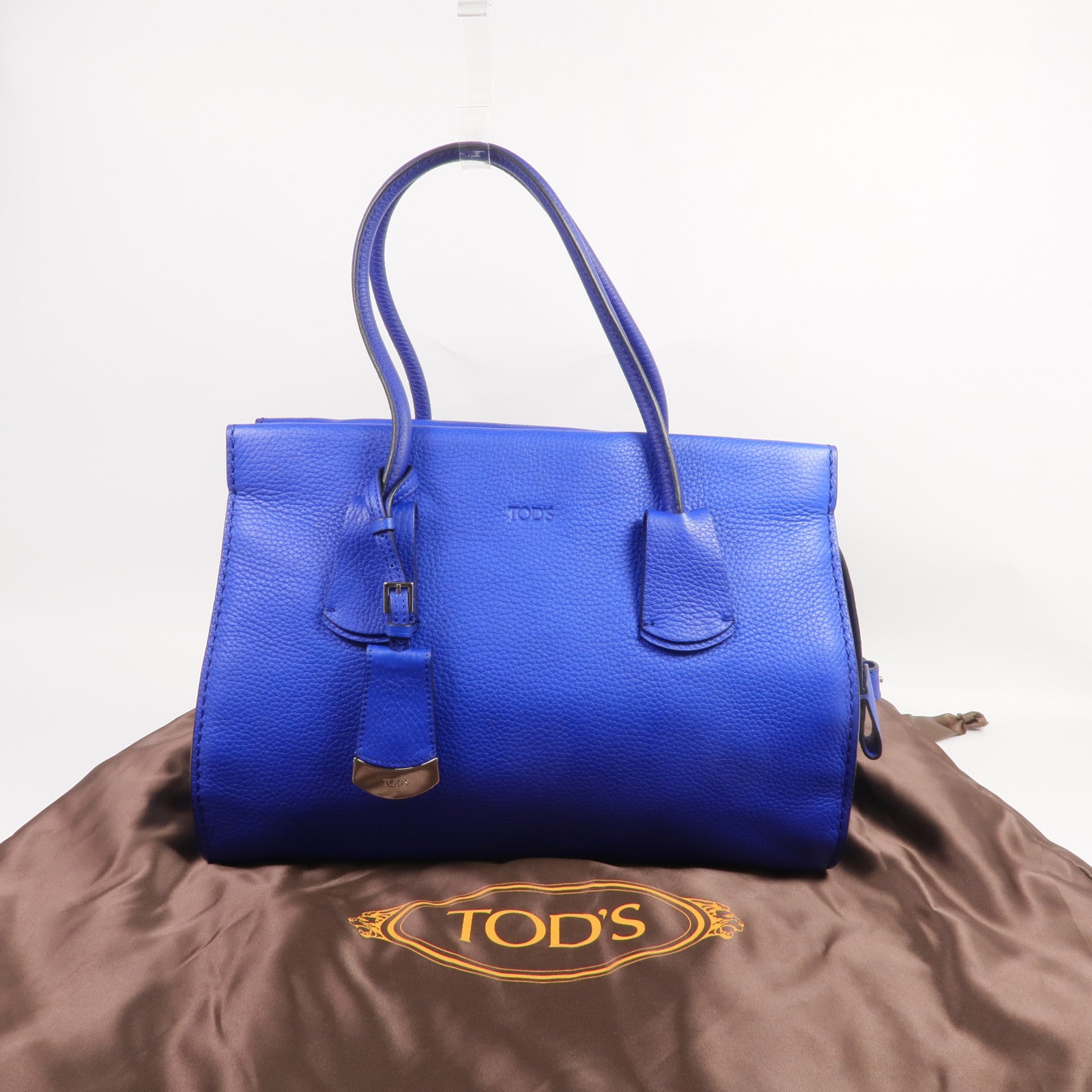 TOD'S 牛皮皮革Handbag銀扣手挽袋