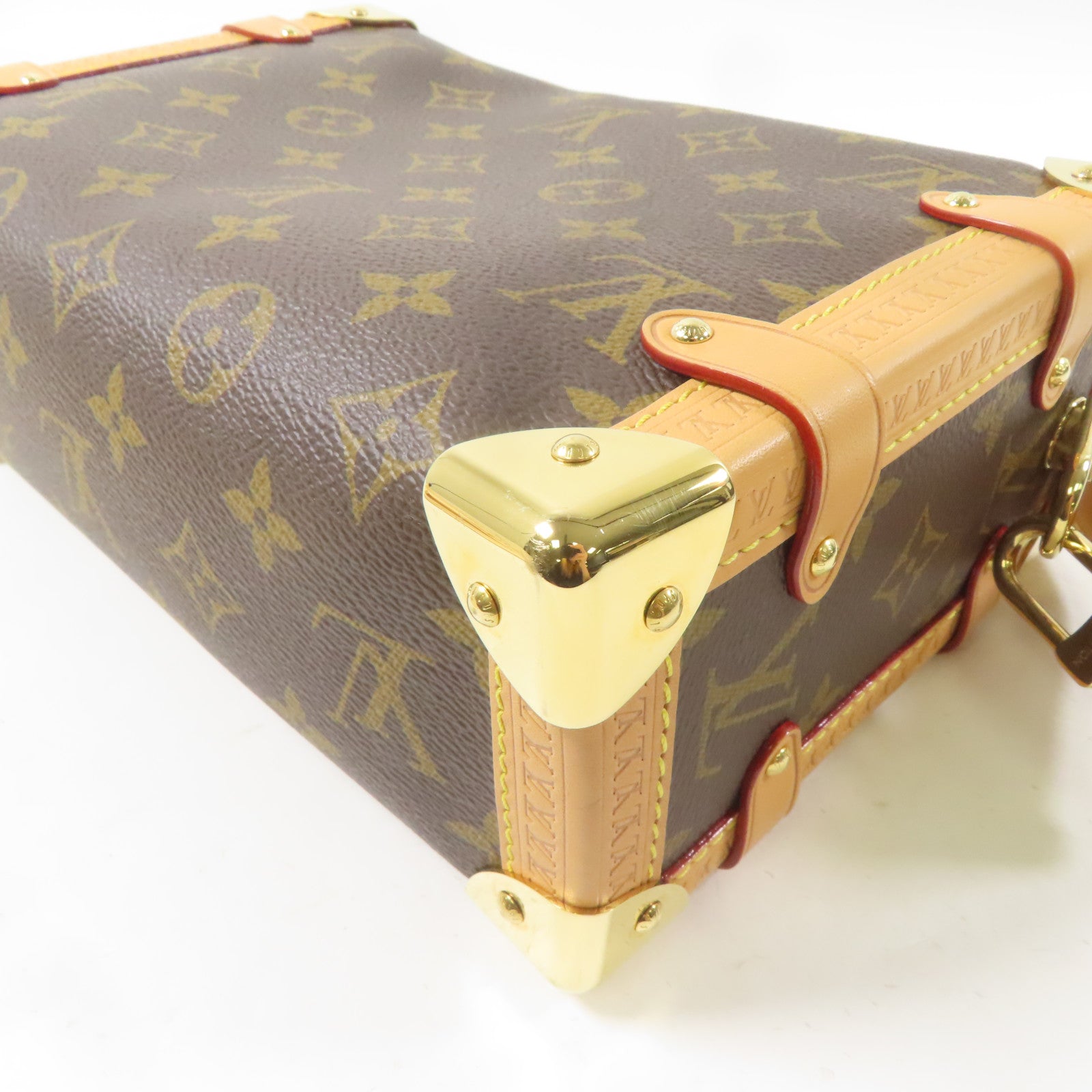 LOUIS VUITTON Monogram Side Trunk MM金扣手挽肩背兩用袋啡色