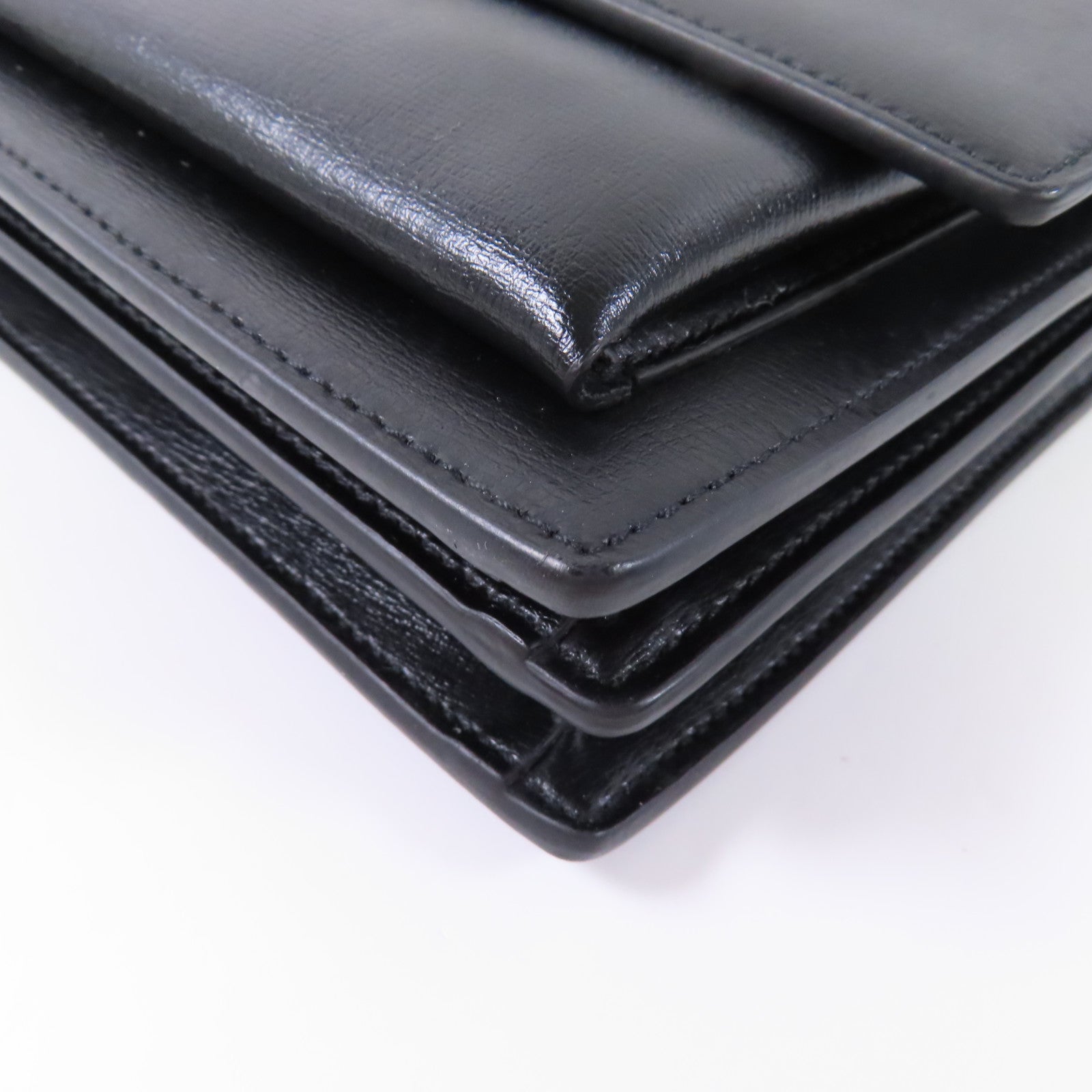SAINT LAURENT 牛皮皮革Shoulder Bag金扣鏈帶肩背袋