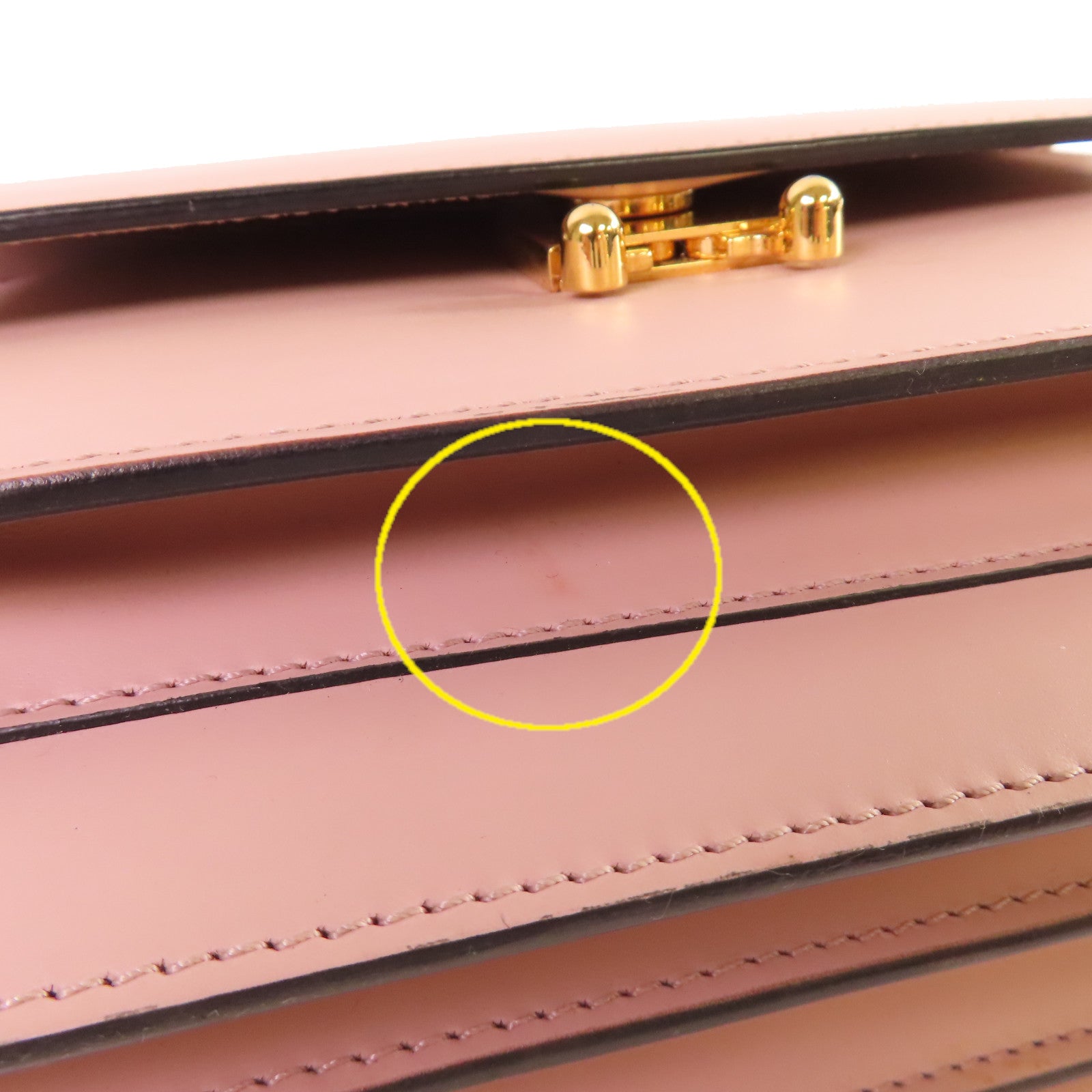 MARNI 牛皮皮革Shoulder Bag金扣肩背袋粉紅色