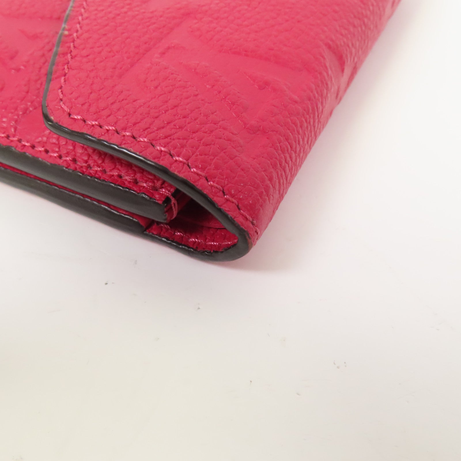 LOUIS VUITTON Monogram Empreinte Victorine Wallet金扣錢包桃紅色
