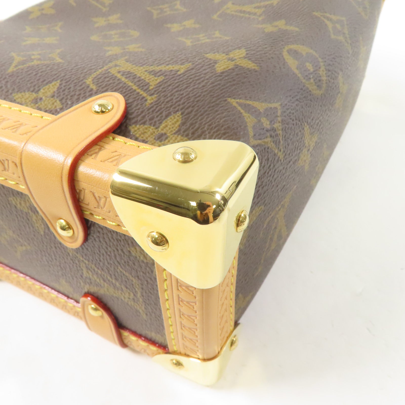 LOUIS VUITTON Monogram Side Trunk MM金扣手挽肩背兩用袋啡色