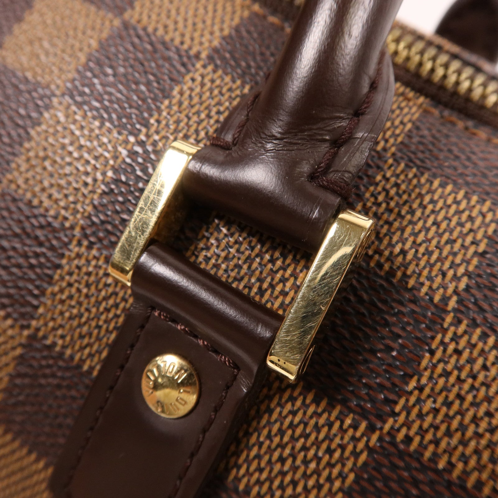 LOUIS VUITTON Damier Ribera MM金扣手挽袋
