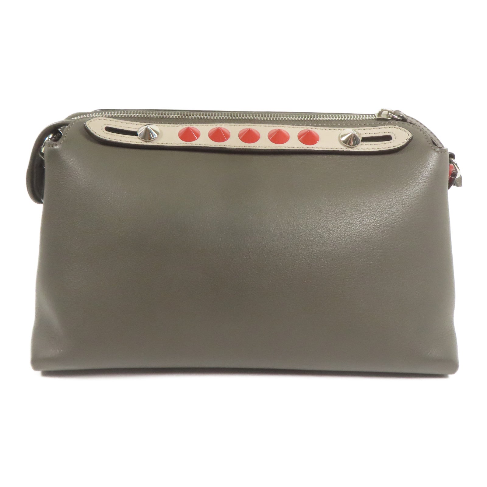 FENDI 牛皮皮革Shoulder Bag銀扣手挽肩背兩用袋