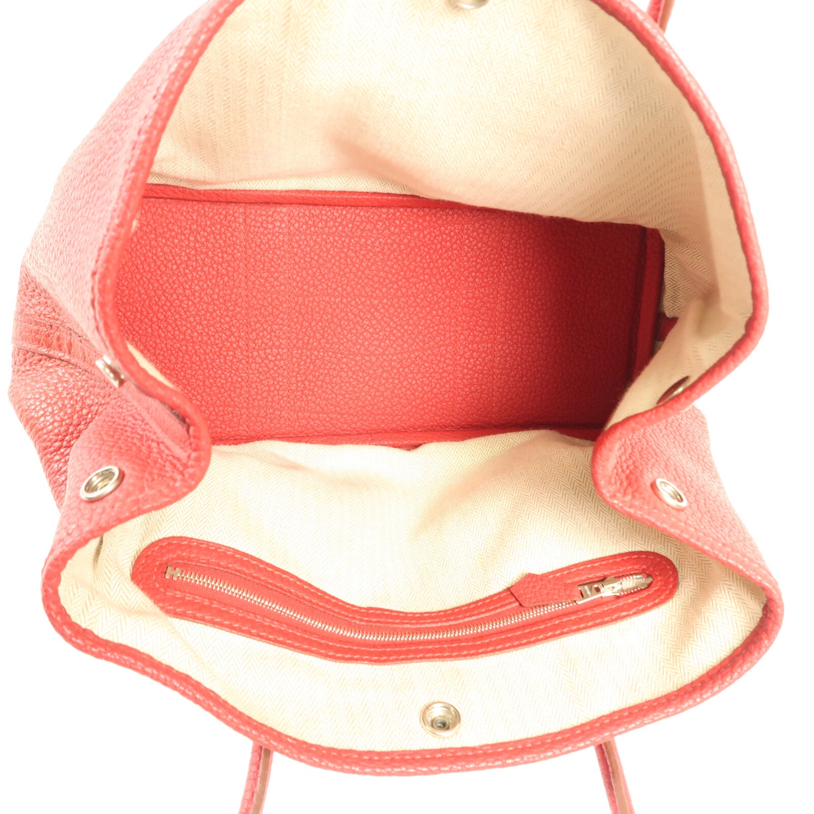 HERMES Negonda皮革Garden Party TPM銀扣手挽袋Bougainvillier