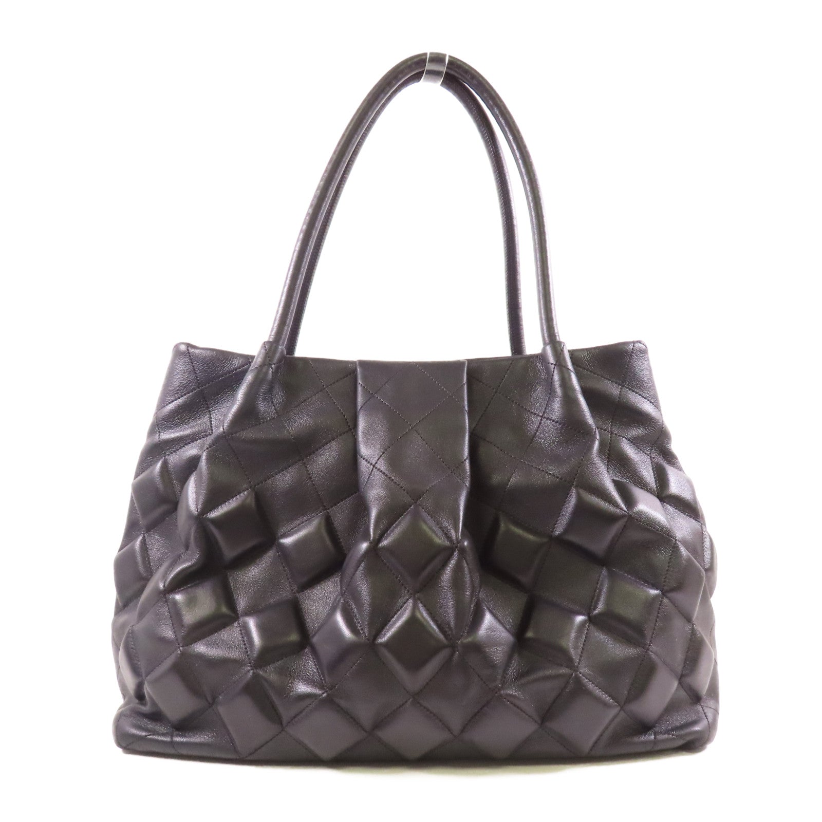 CHANEL CC Shoulder Bag Calfskin Leather Black