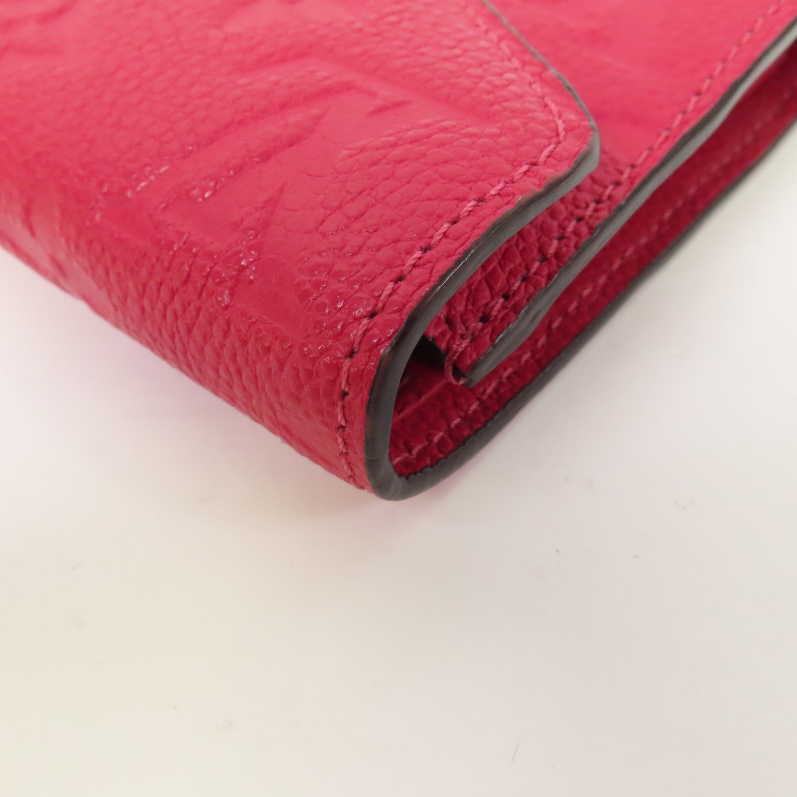 LOUIS VUITTON Monogram Empreinte Victorine Wallet金扣錢包桃紅色
