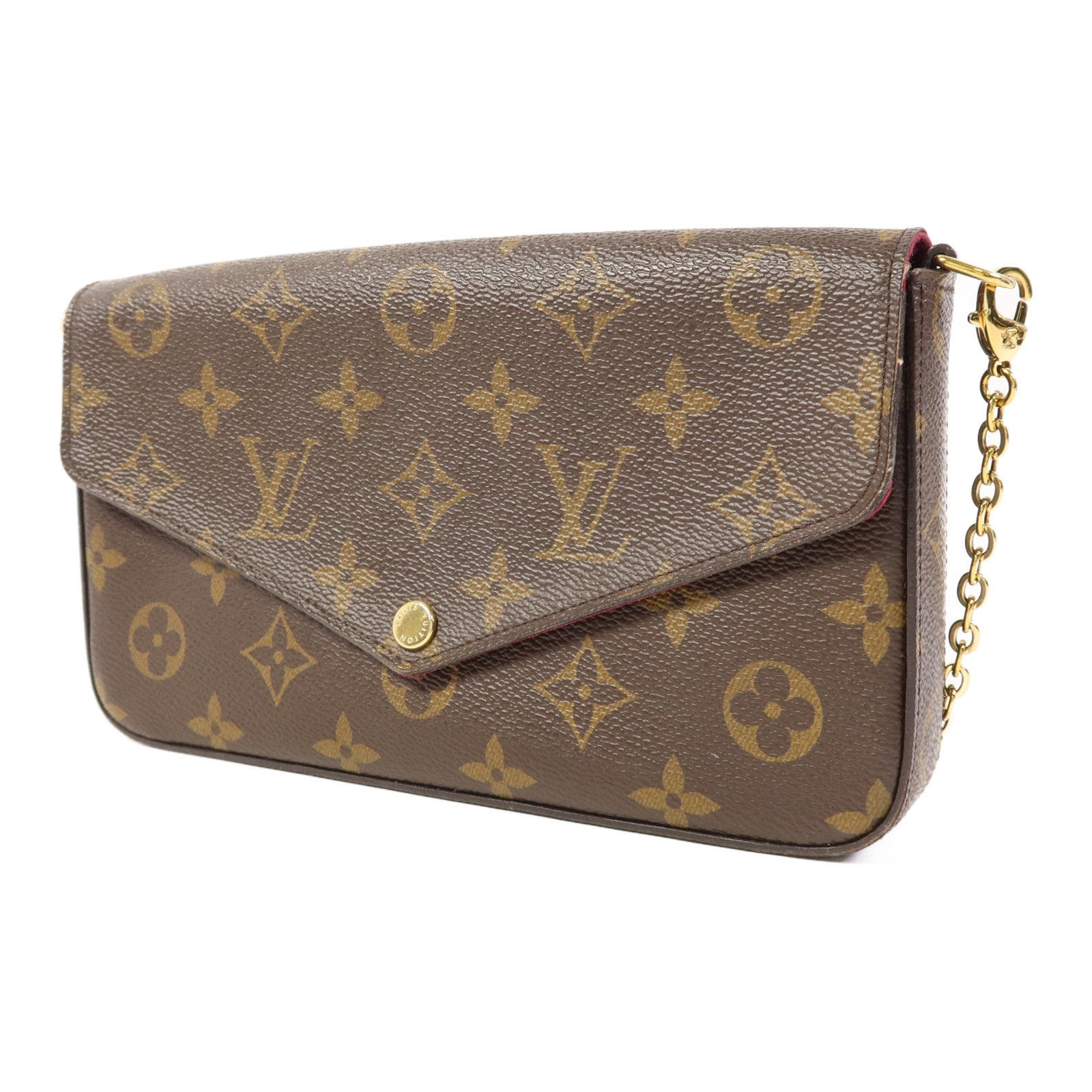 LOUIS VUITTON Monogram Pochette Felicie金扣鏈帶肩背袋