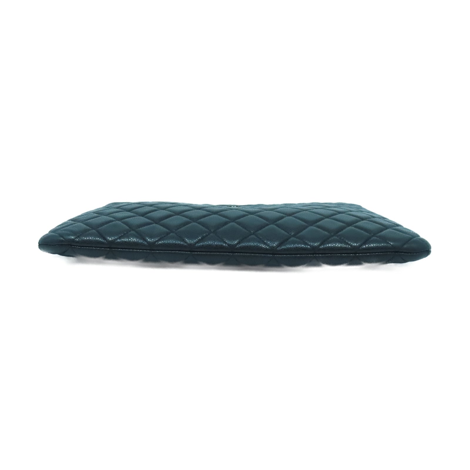 CHANEL 【激減優惠】菱格Caviar皮革Clutch Bag銀扣手拿包黑色