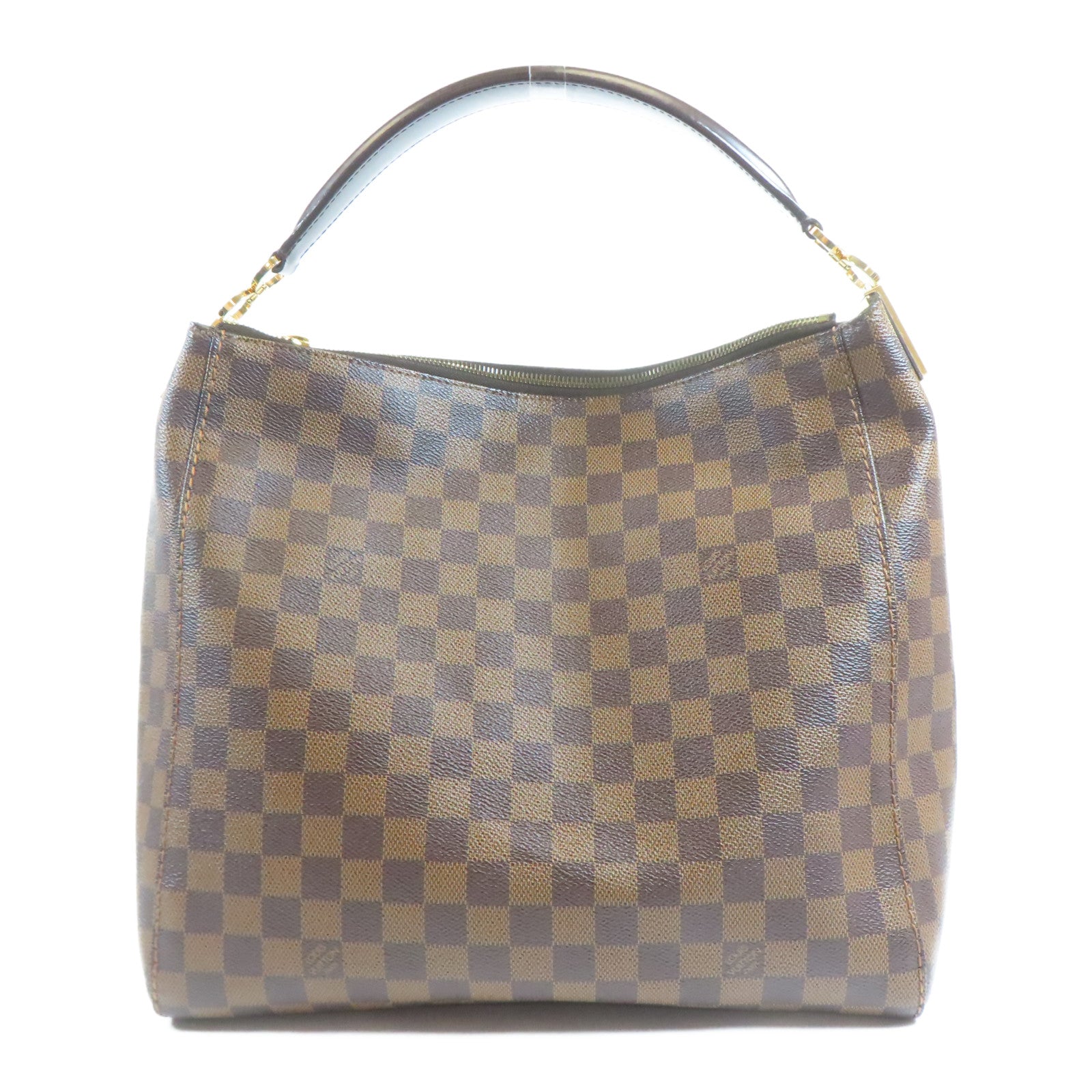 LOUIS VUITTON 【激減優惠】Damier Portobello PM金扣手挽袋