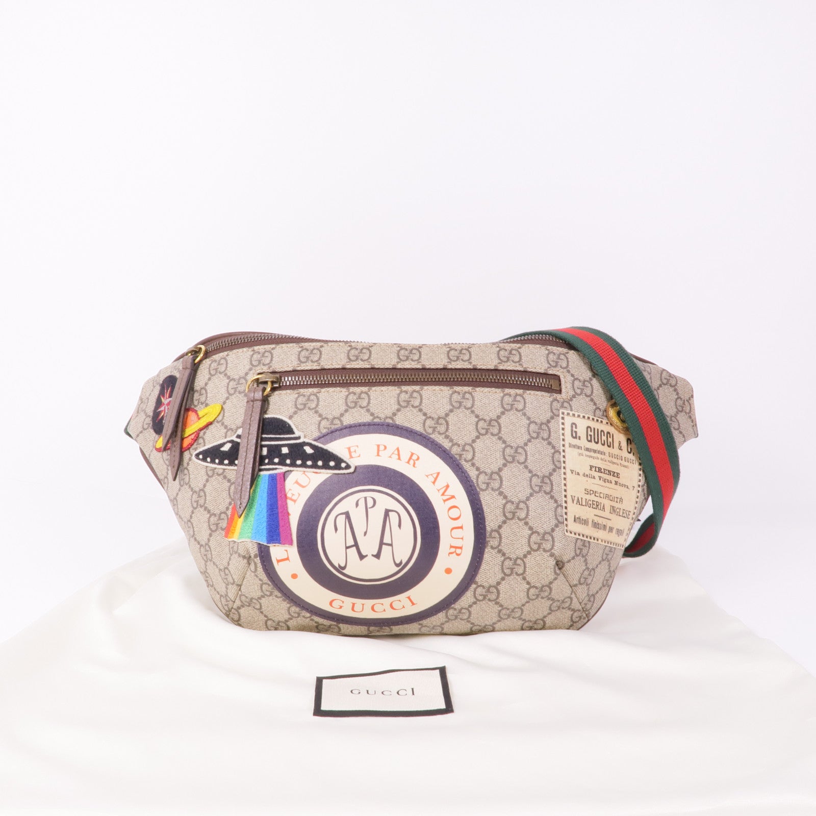 GUCCI 塗層帆布Waist Bag金扣腰包